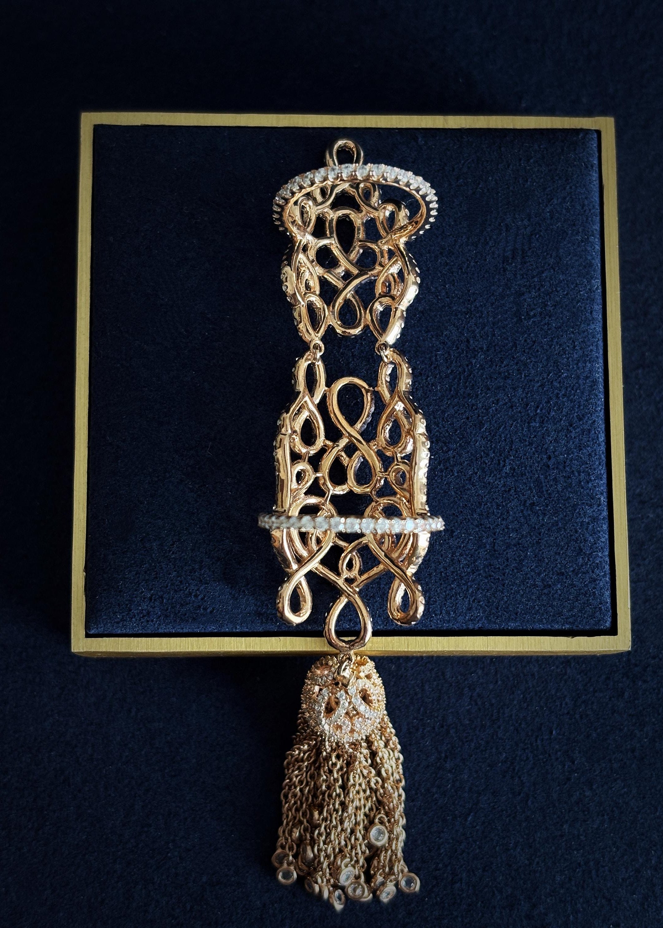 Filigree Tassel Full-Finger Ring