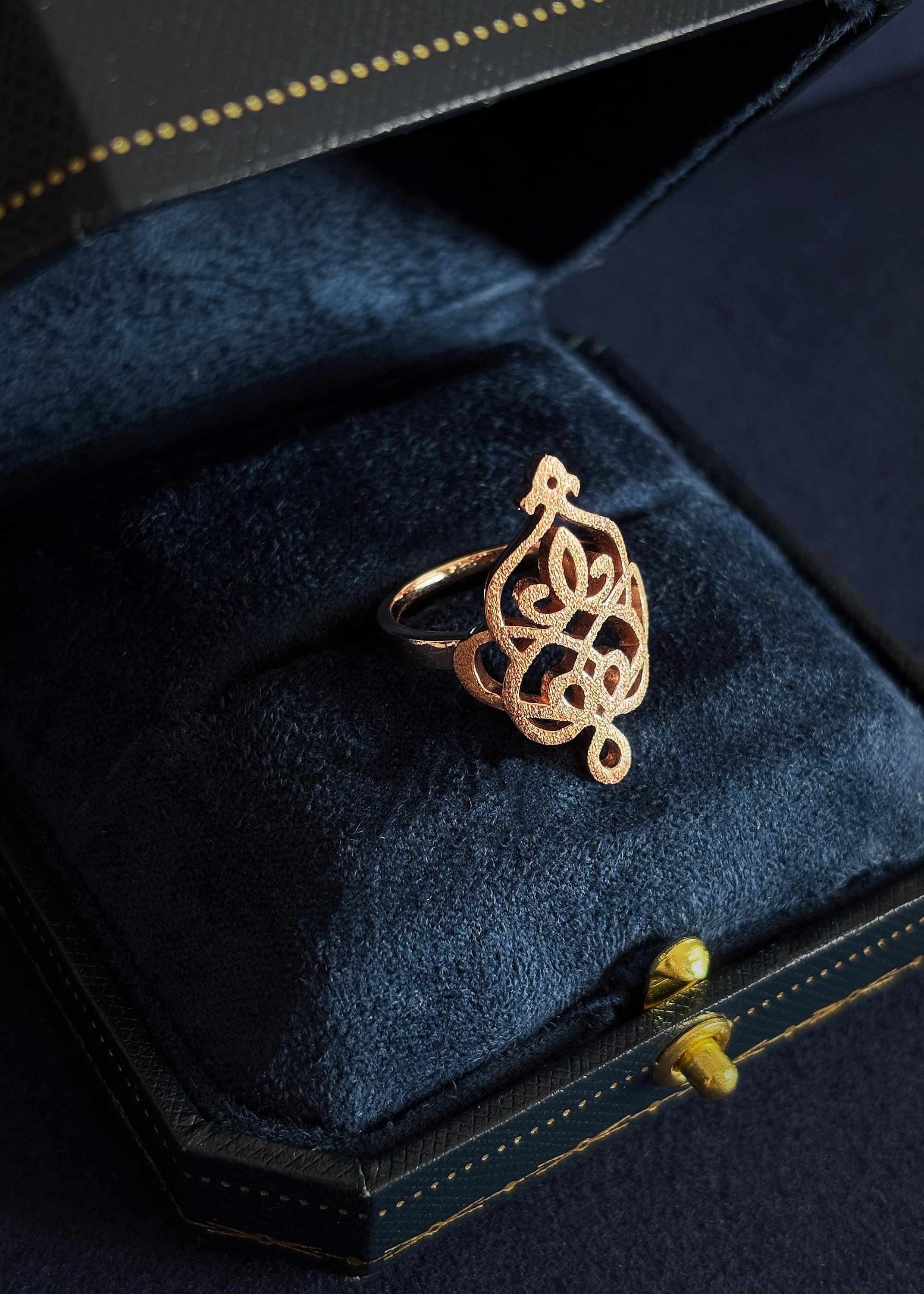Rose Filigree Statement Ring