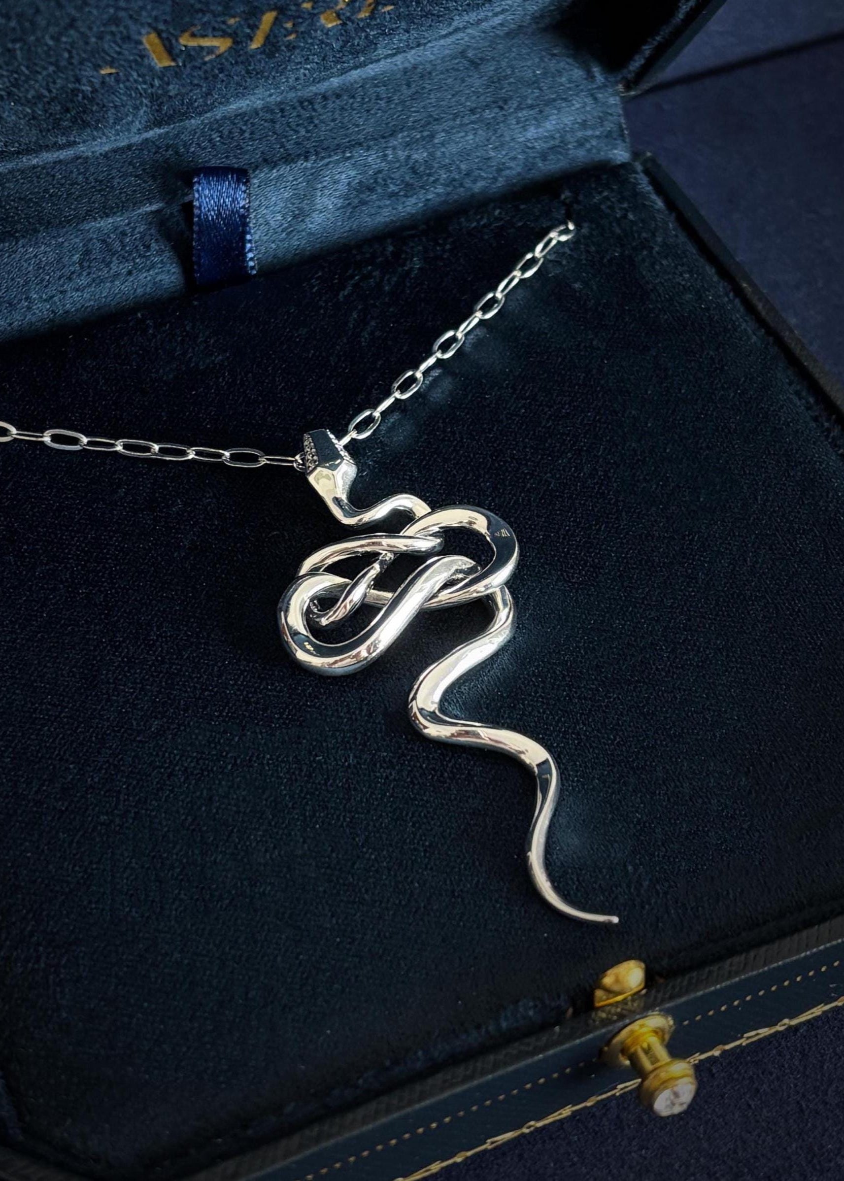 Serpent Curve Pendant Necklace