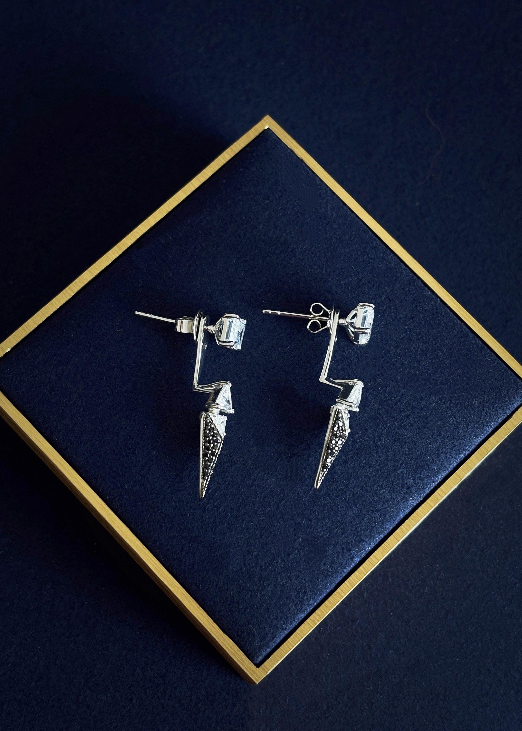 Convertible Geometric CZ Ear Jackets