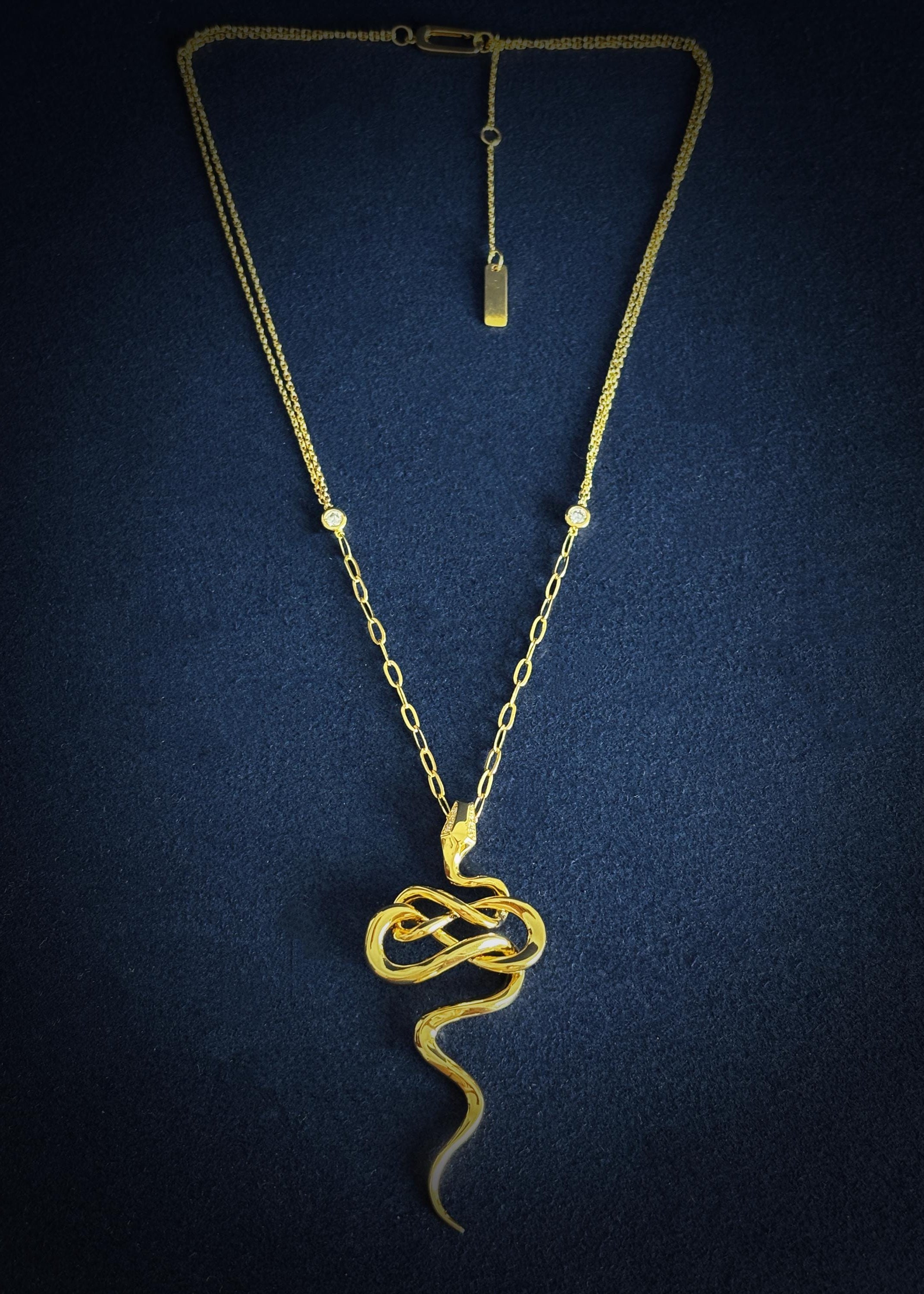 Serpent Curve Pendant Necklace