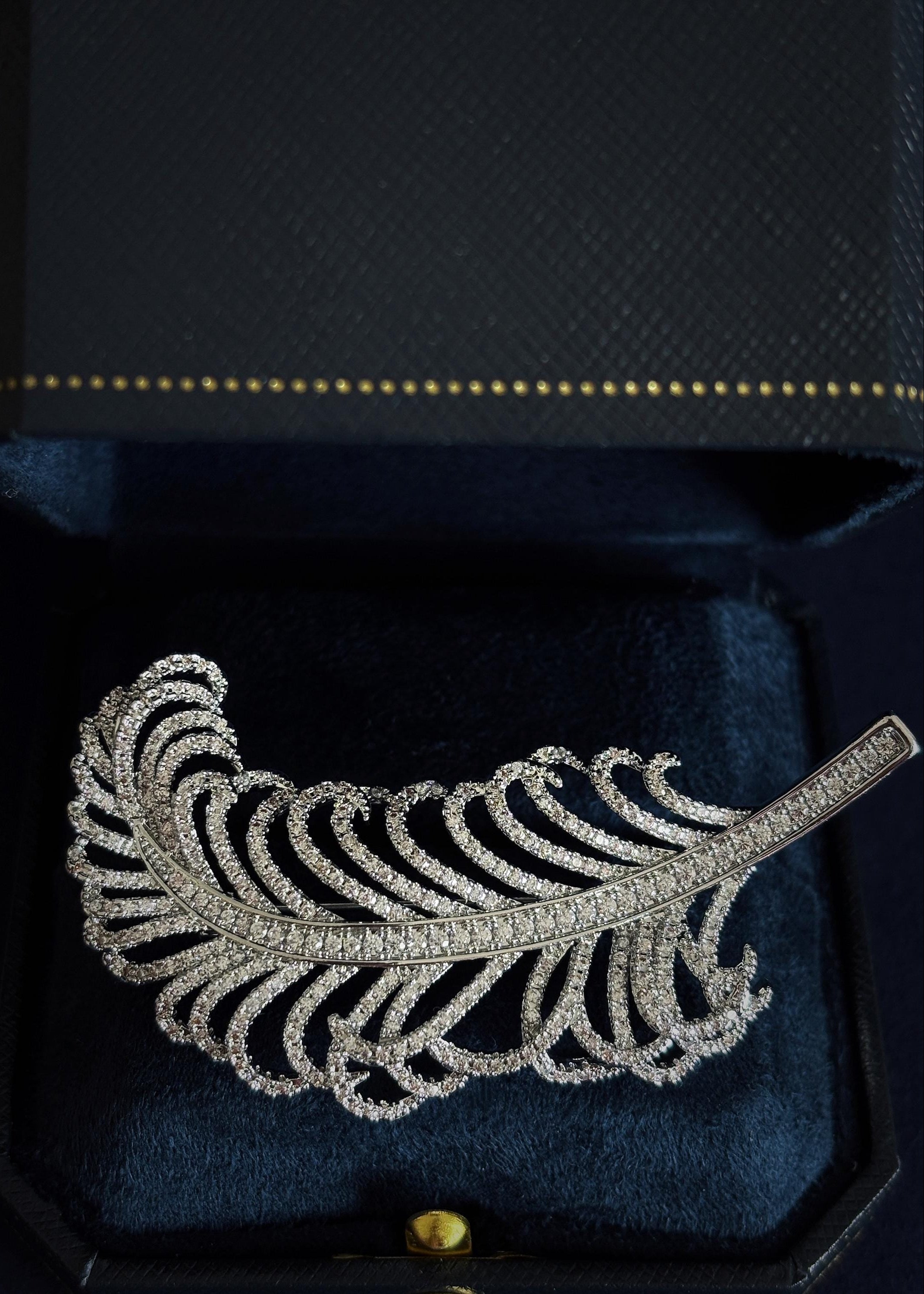 Feather Crystal Brooch