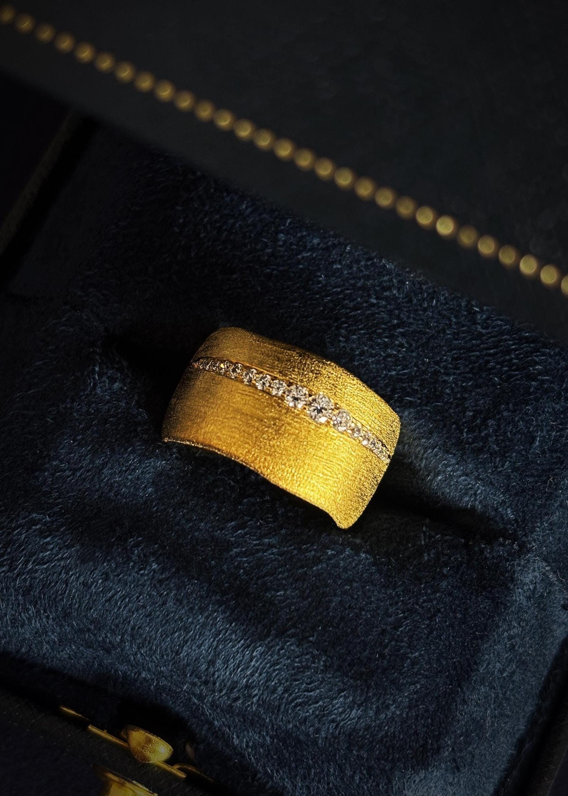 Wide Brushed Band Ring