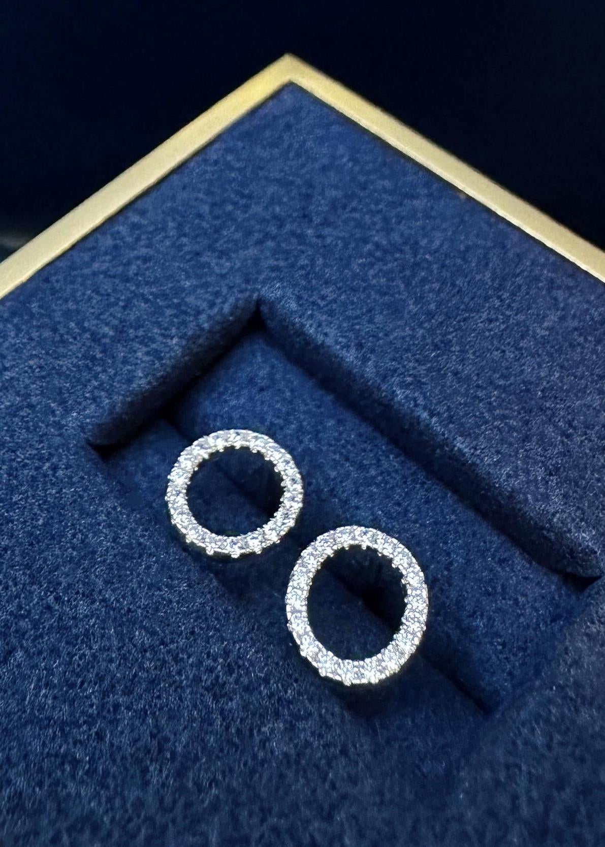 Oval CZ Stud Earrings