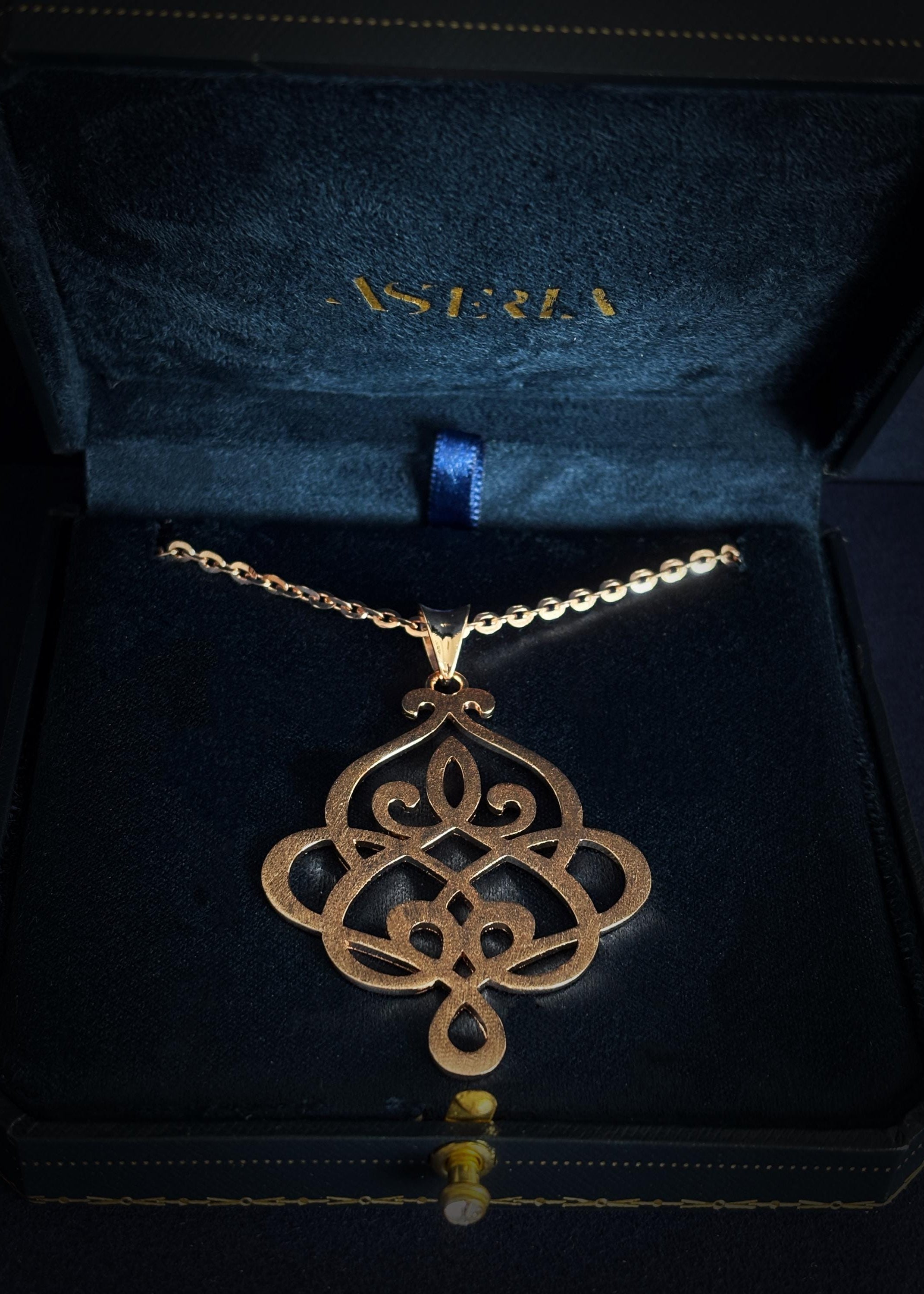 Rose Filigree Pendant Necklace