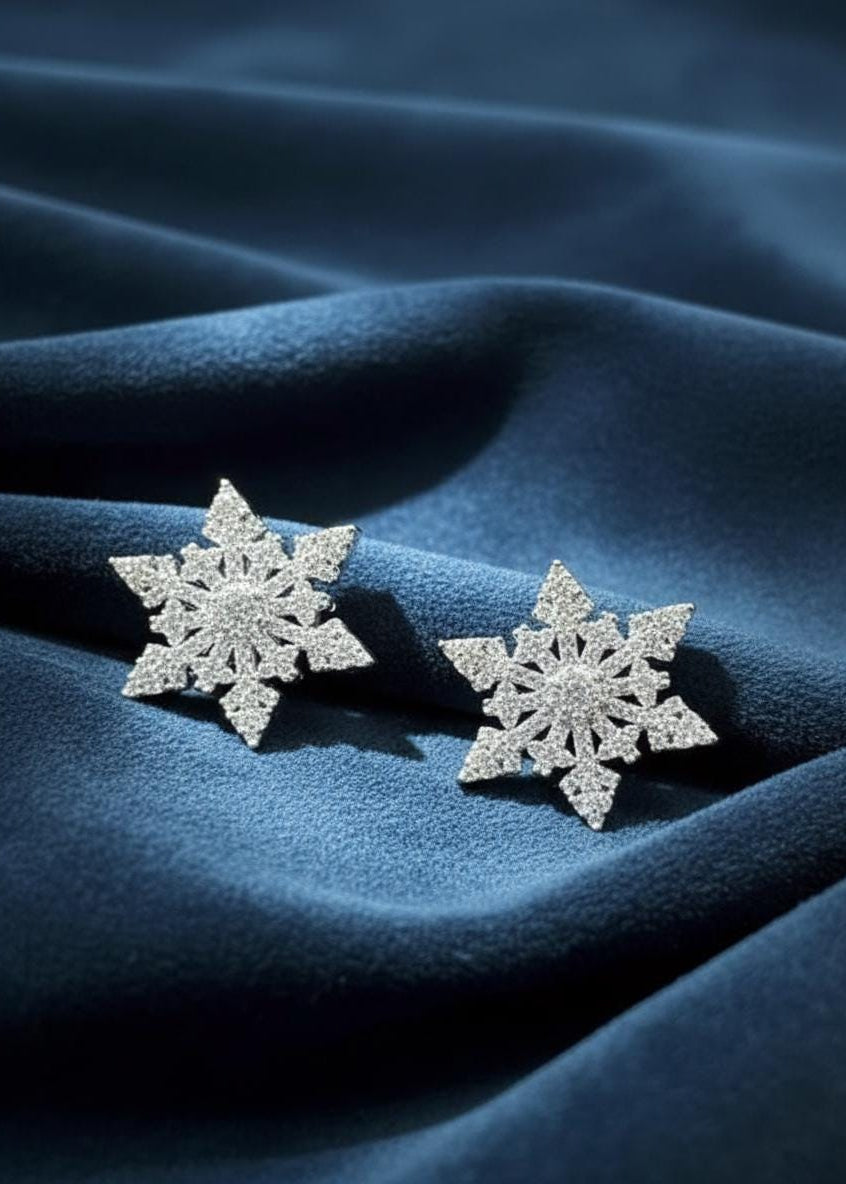 Snowflake Motif Earrings