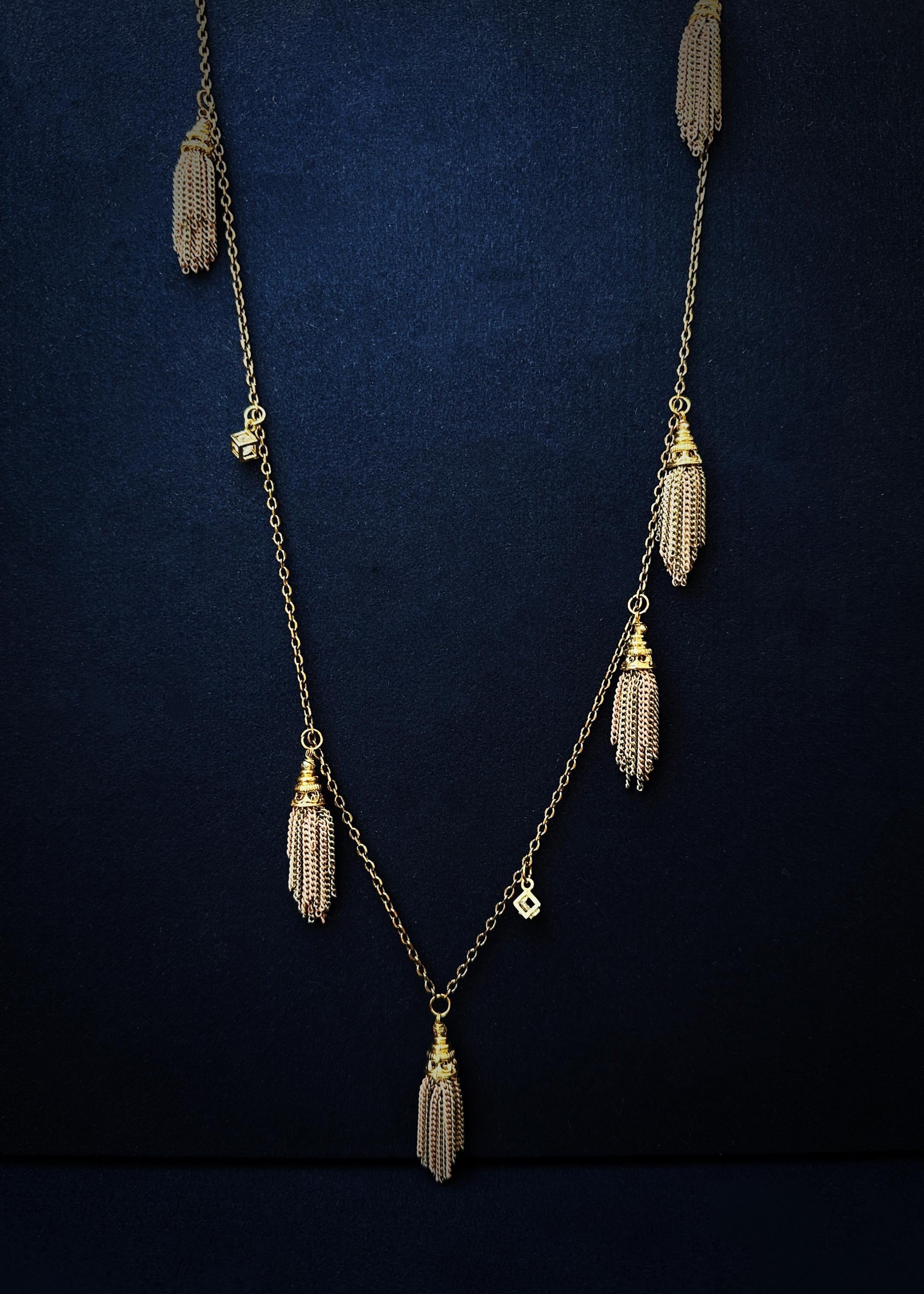 Layered Tassel Statement Necklace