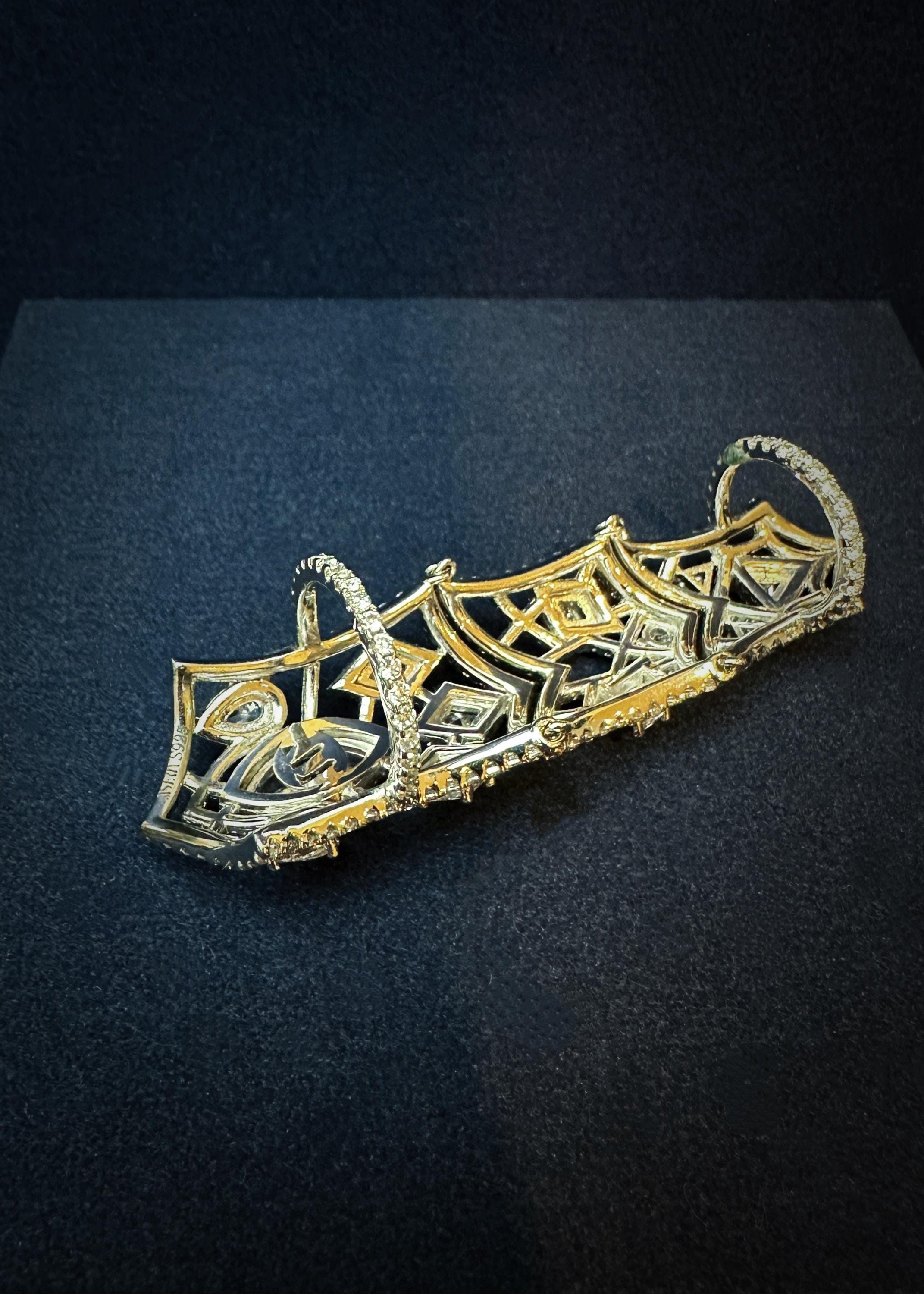 Architectural Lattice Full-Finger Ring