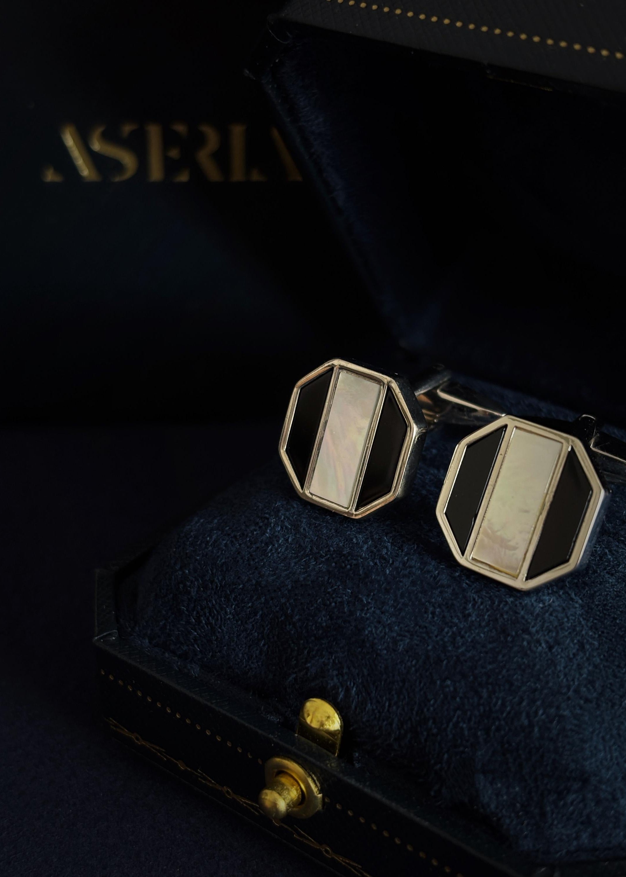 Mother-of-Pearl Enamel Cufflinks