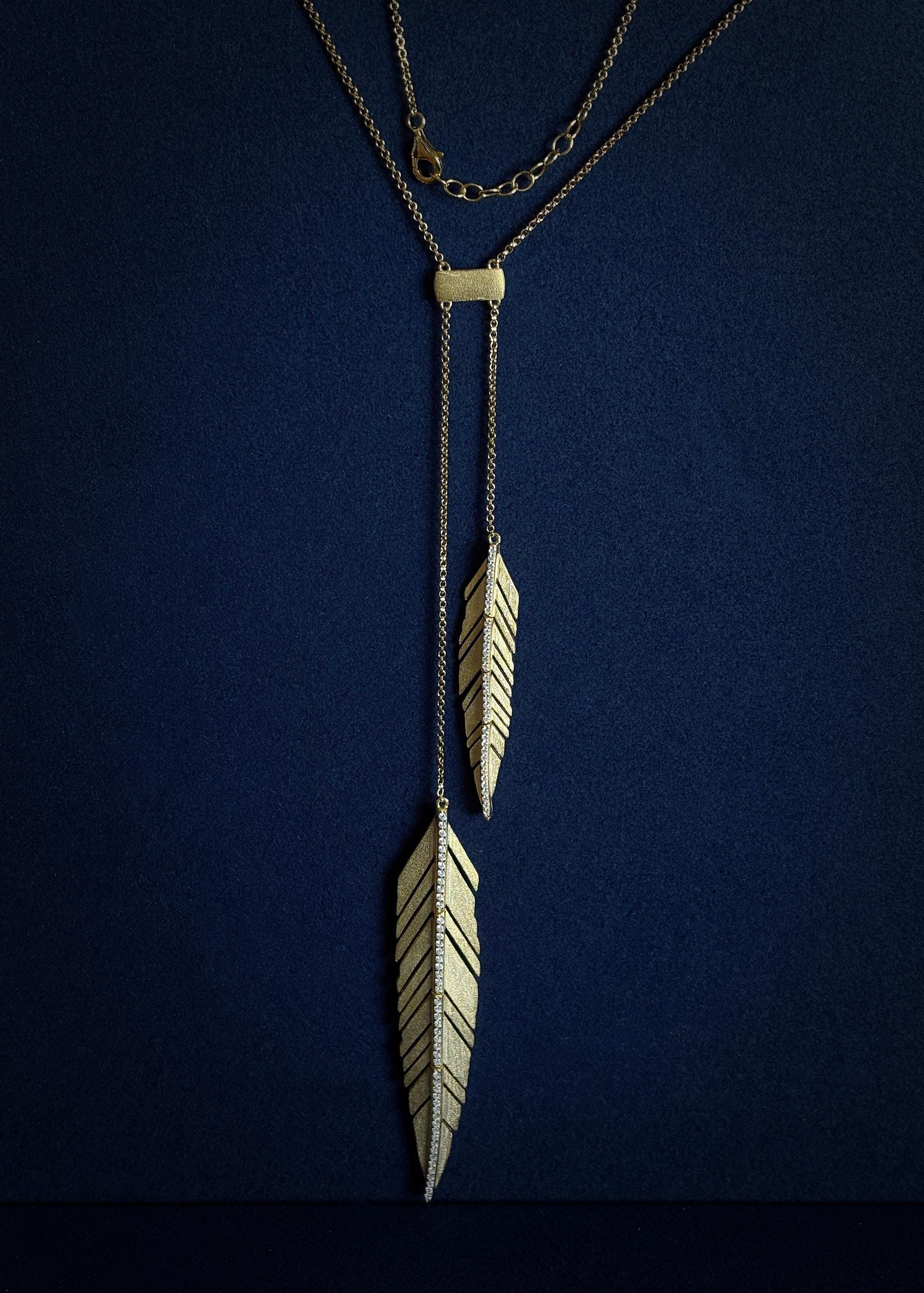 Feather Line Pendant Necklace