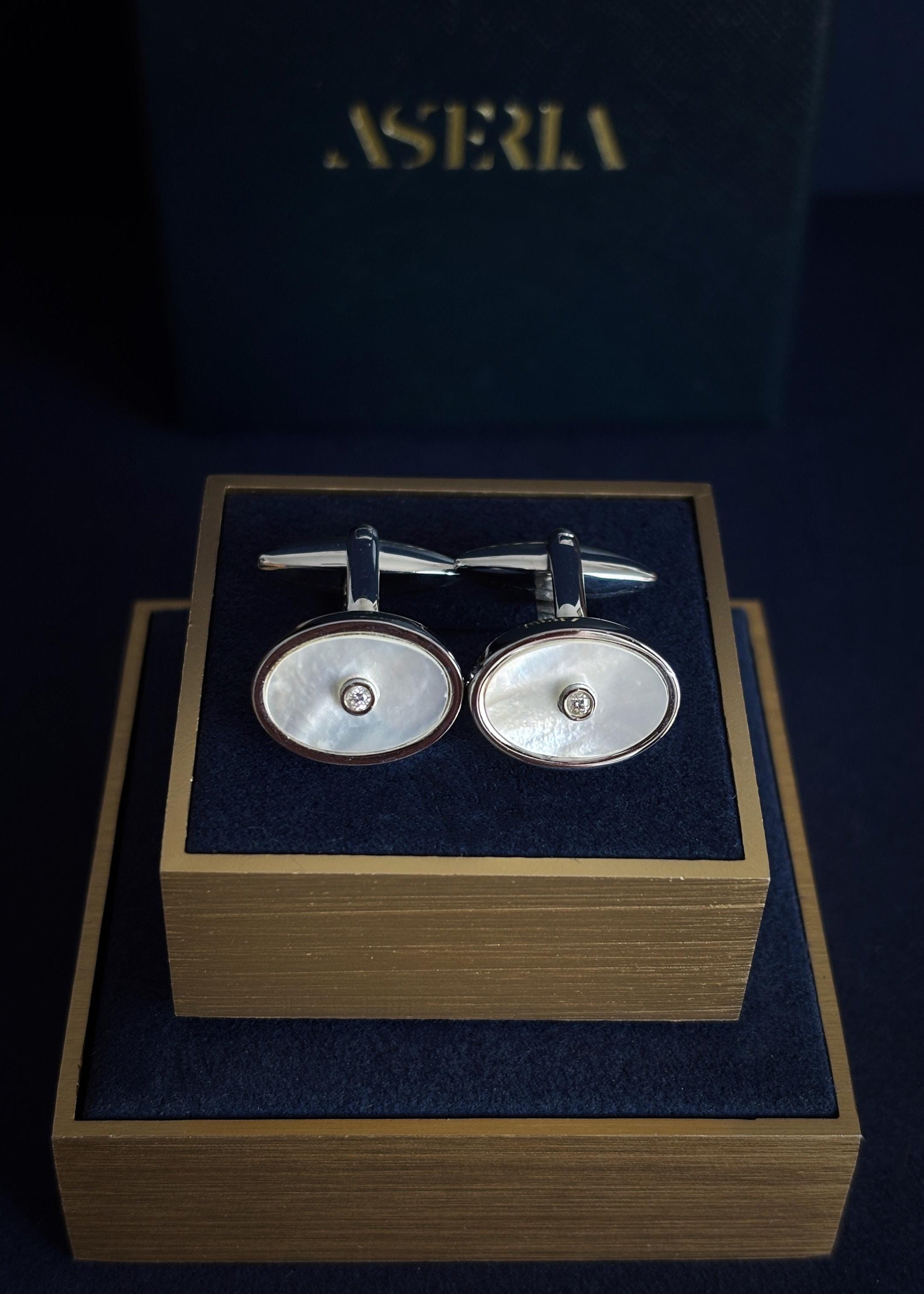 Mother-of-Pearl Oval Cufflinks