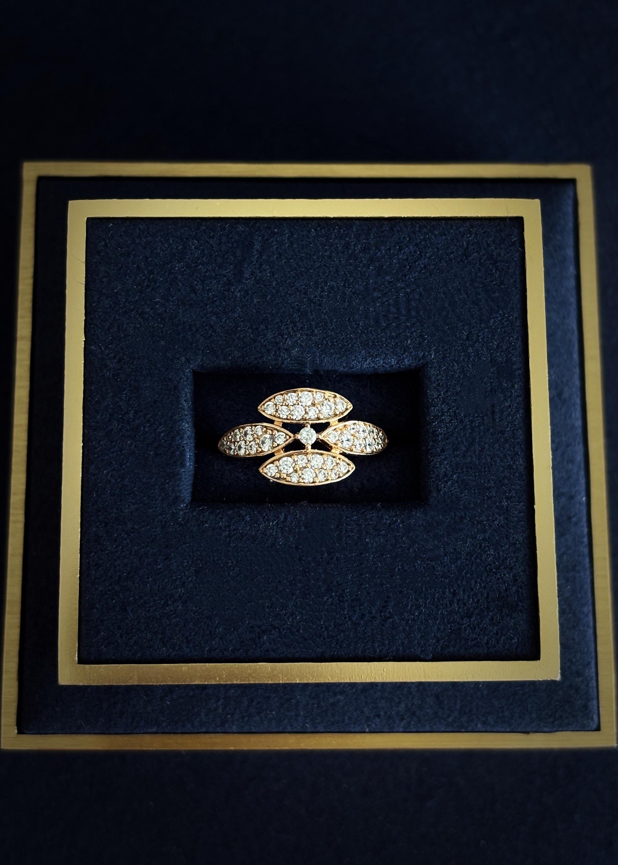 Rose Gold Floral Ring