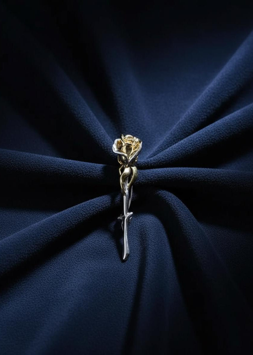 Sculpted Rose Brooch