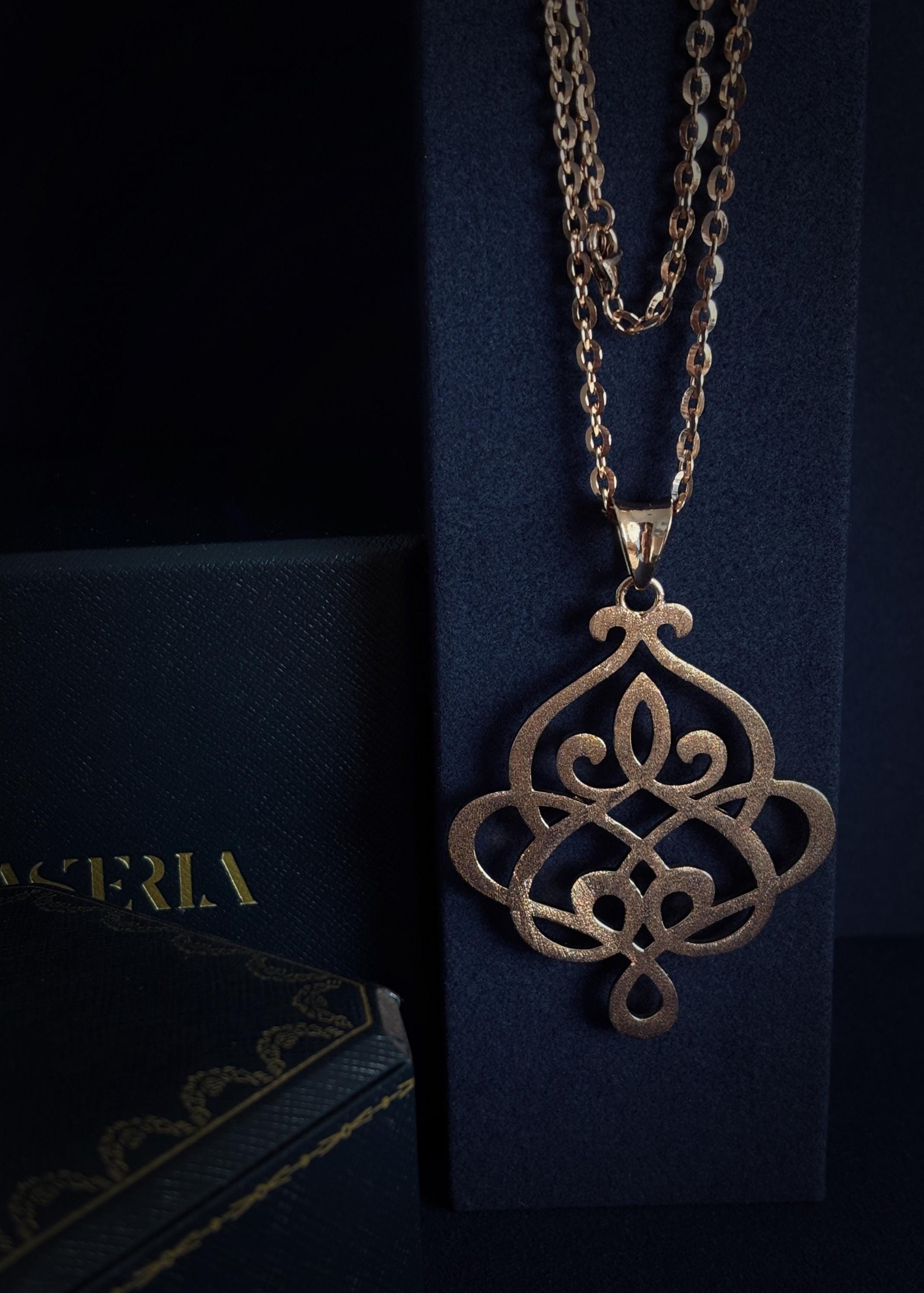 Rose Filigree Pendant Necklace