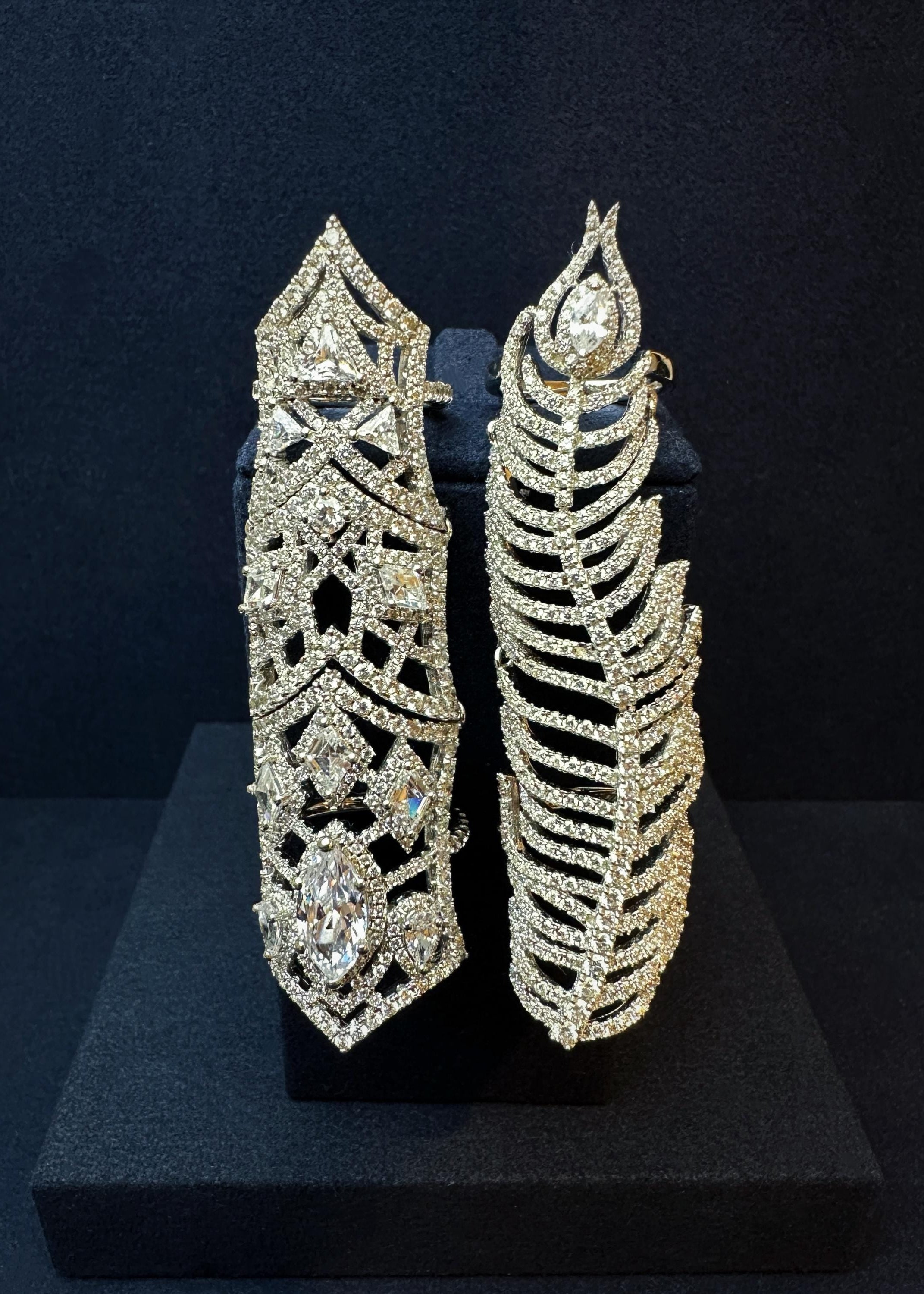 Architectural Lattice Full-Finger Ring