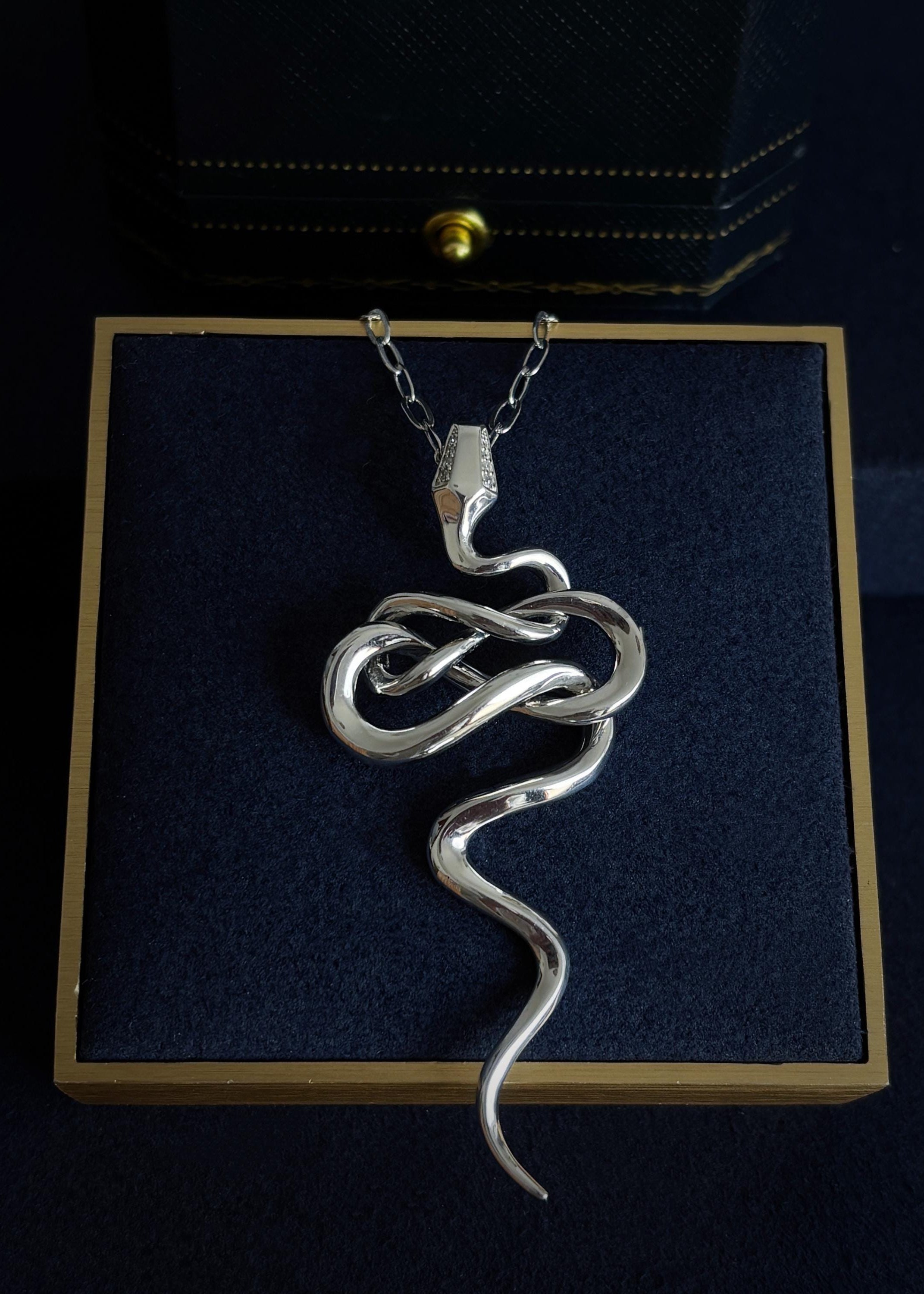 Serpent Curve Pendant Necklace