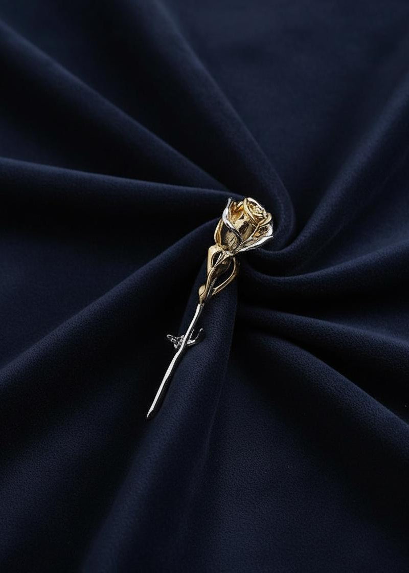 Sculpted Rose Brooch