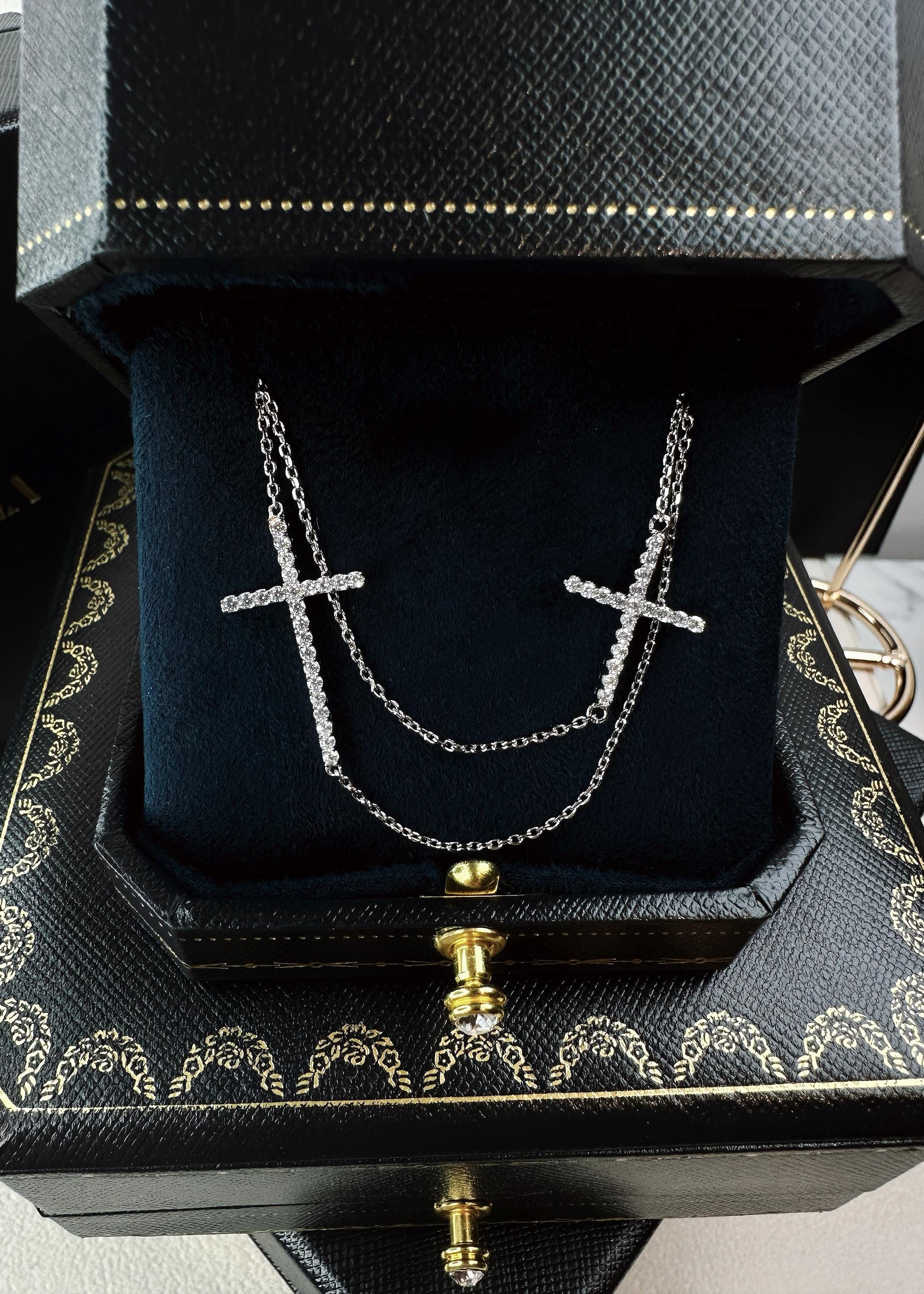 Dual-Sided Cross Necklace