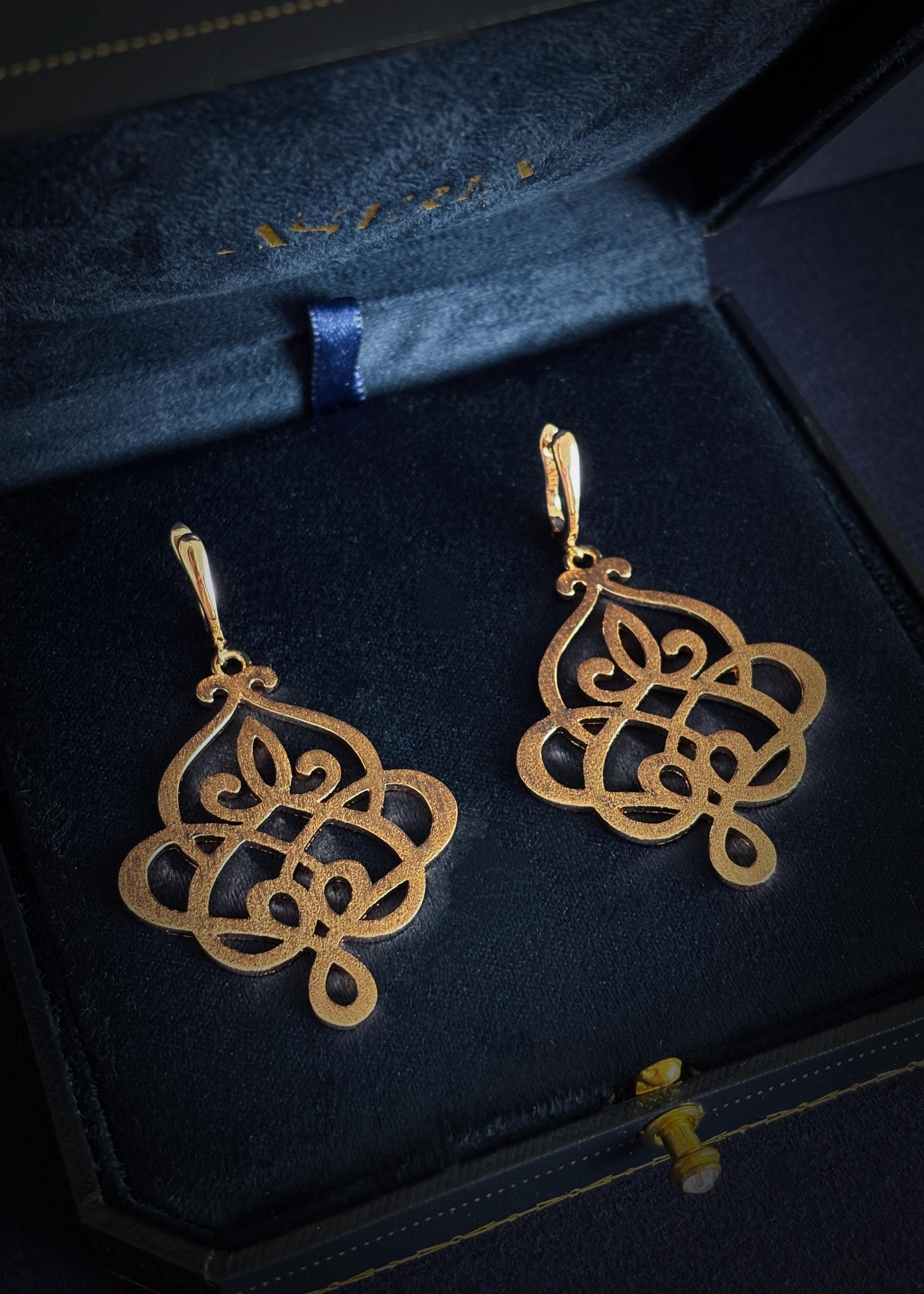 Rose Gold Filigree Earrings