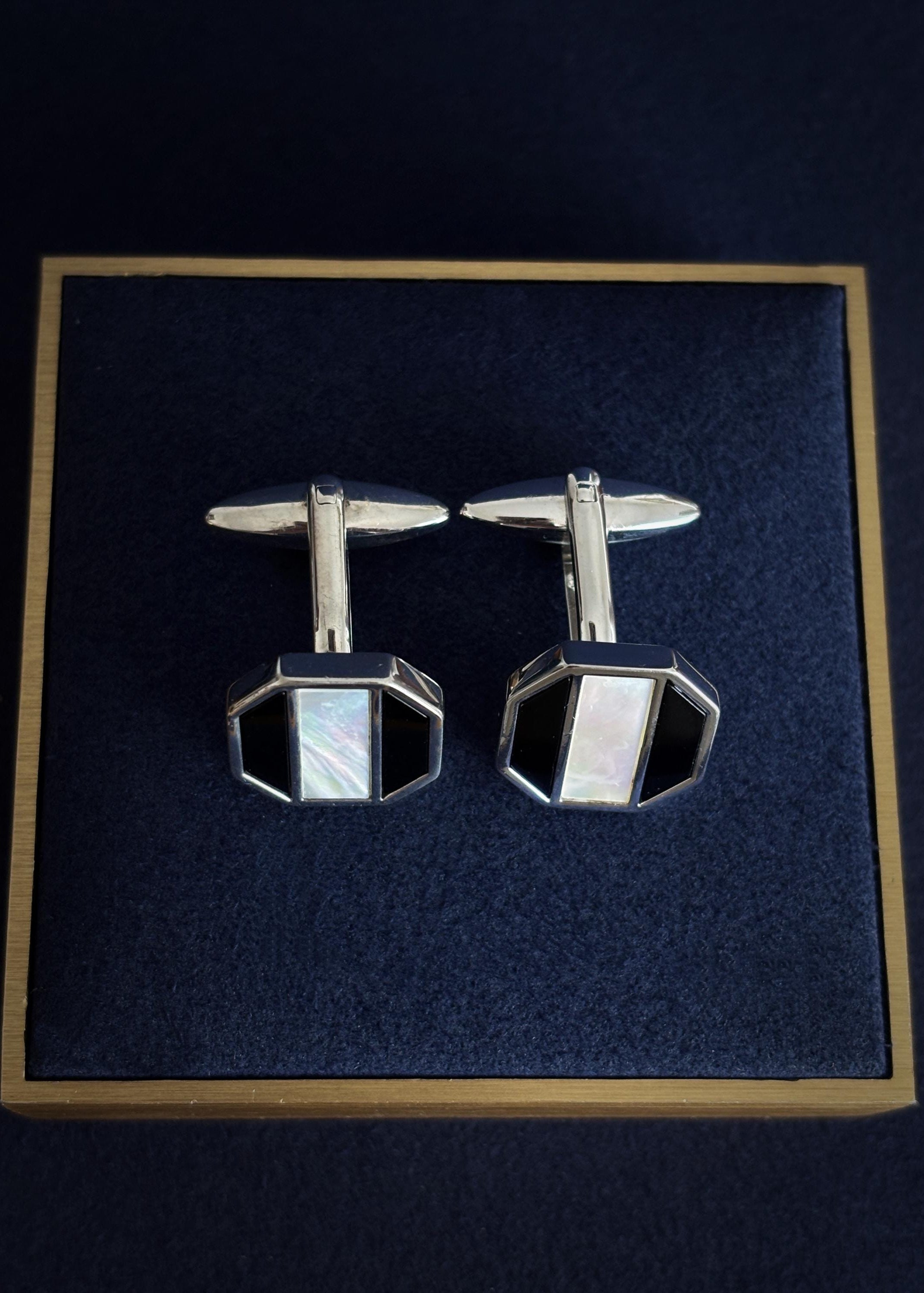 Mother-of-Pearl Enamel Cufflinks
