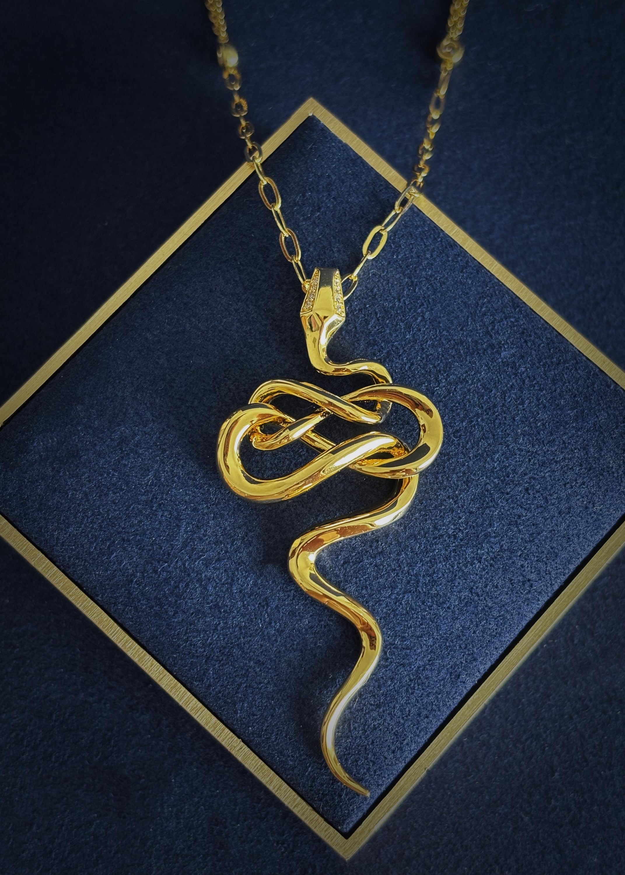 Serpent Curve Pendant Necklace
