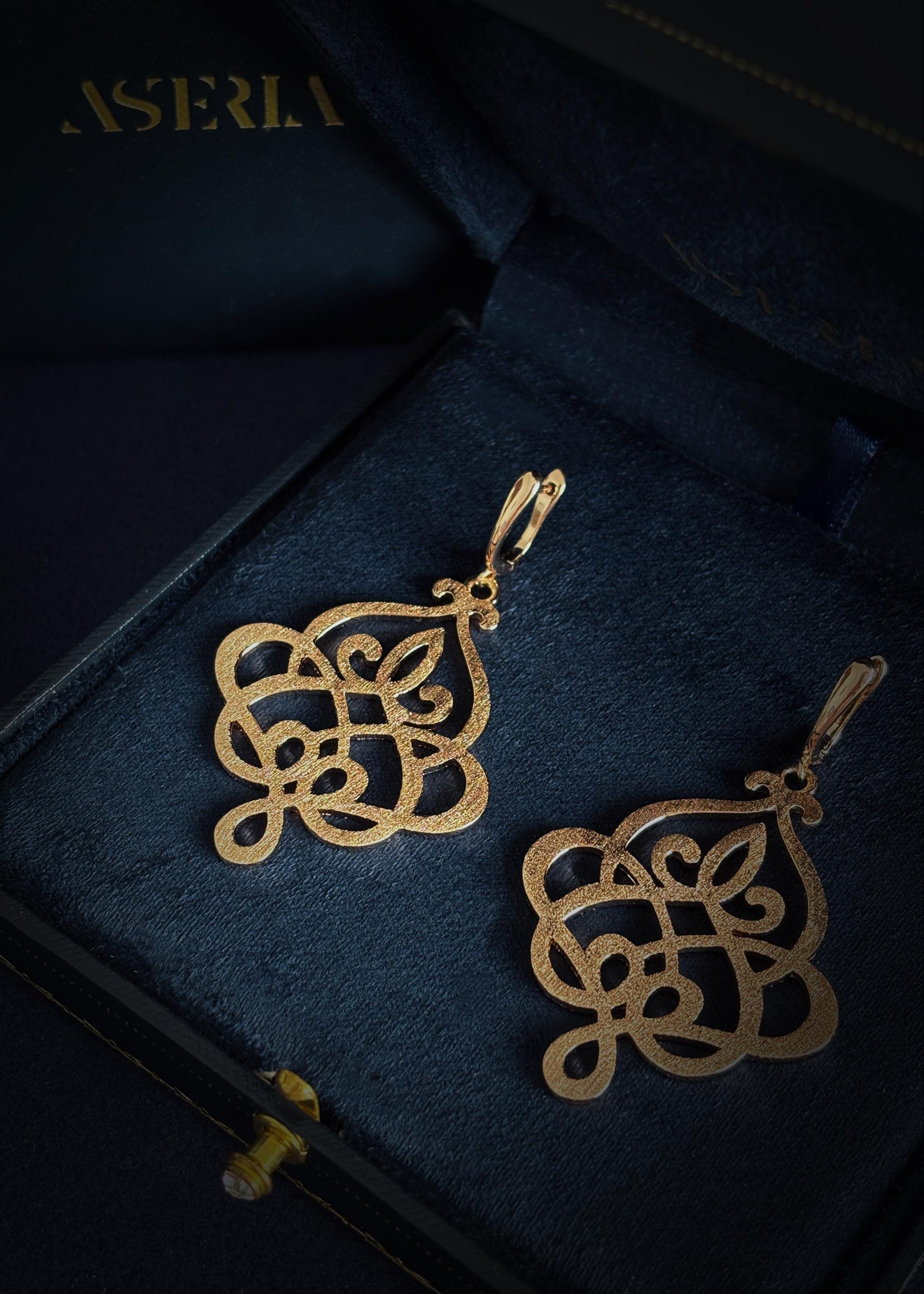 Rose Gold Filigree Earrings