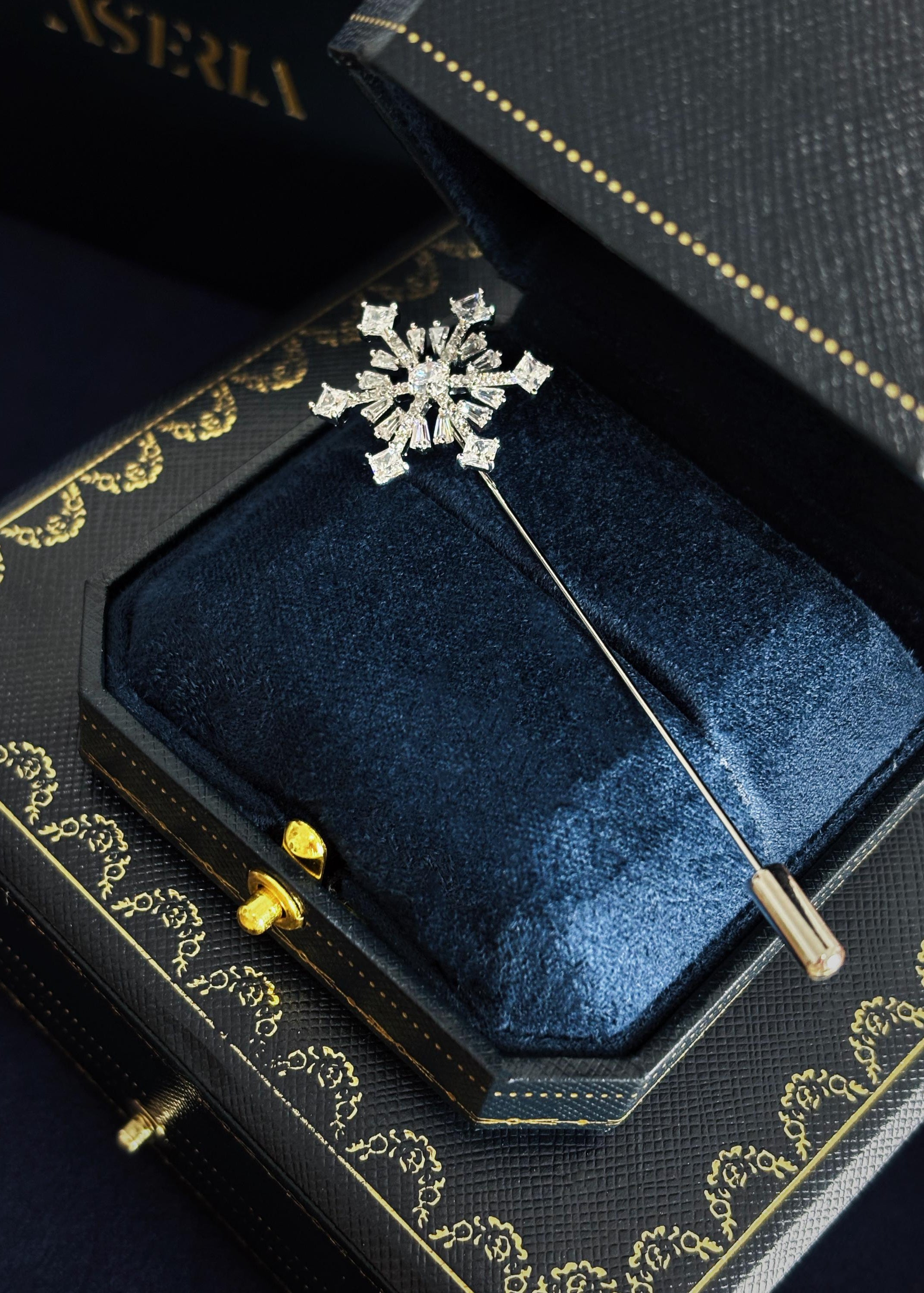 Crystal Snowflake Brooch