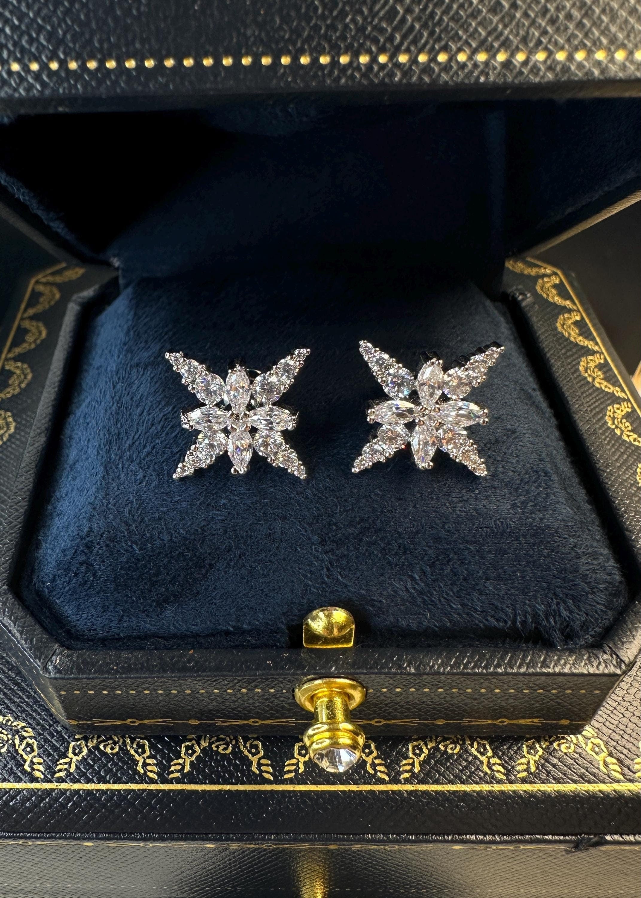 Starburst CZ Stud Earrings