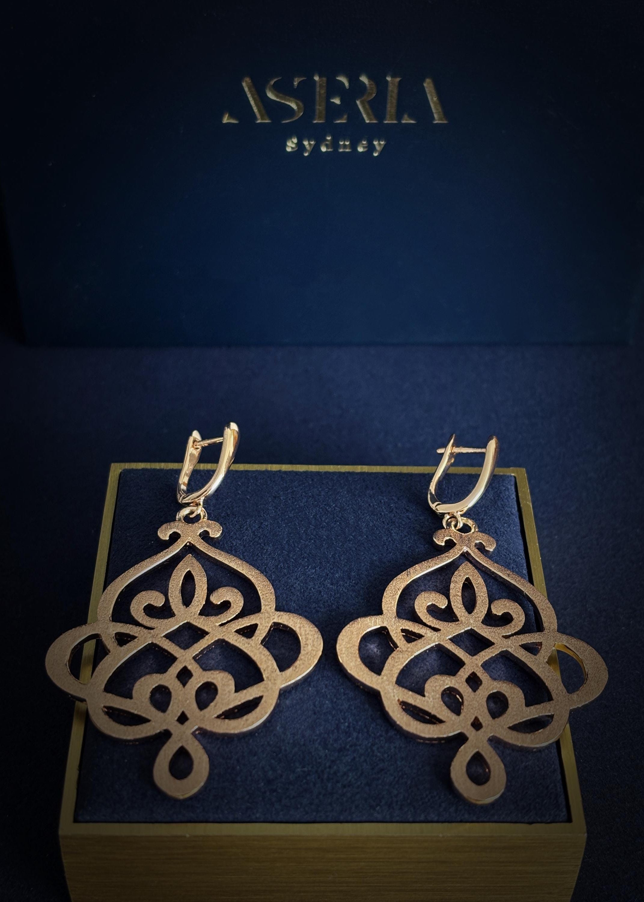 Rose Gold Filigree Earrings