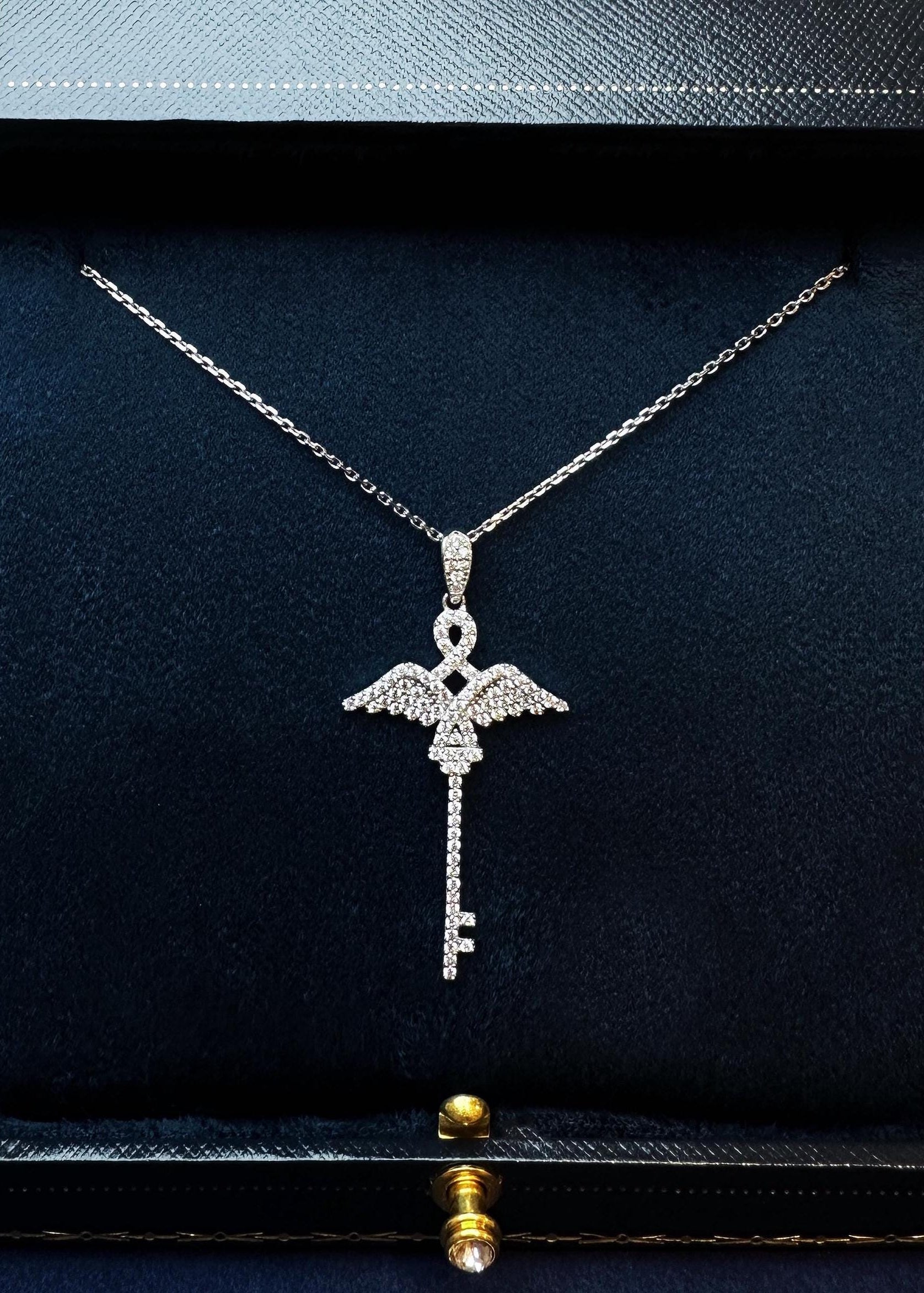 Angel Wing Key Necklace