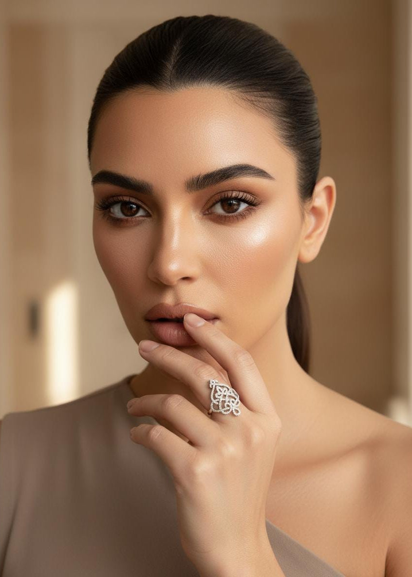 Filigree Lattice Statement Ring