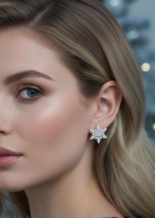 Snowflake Motif Earrings