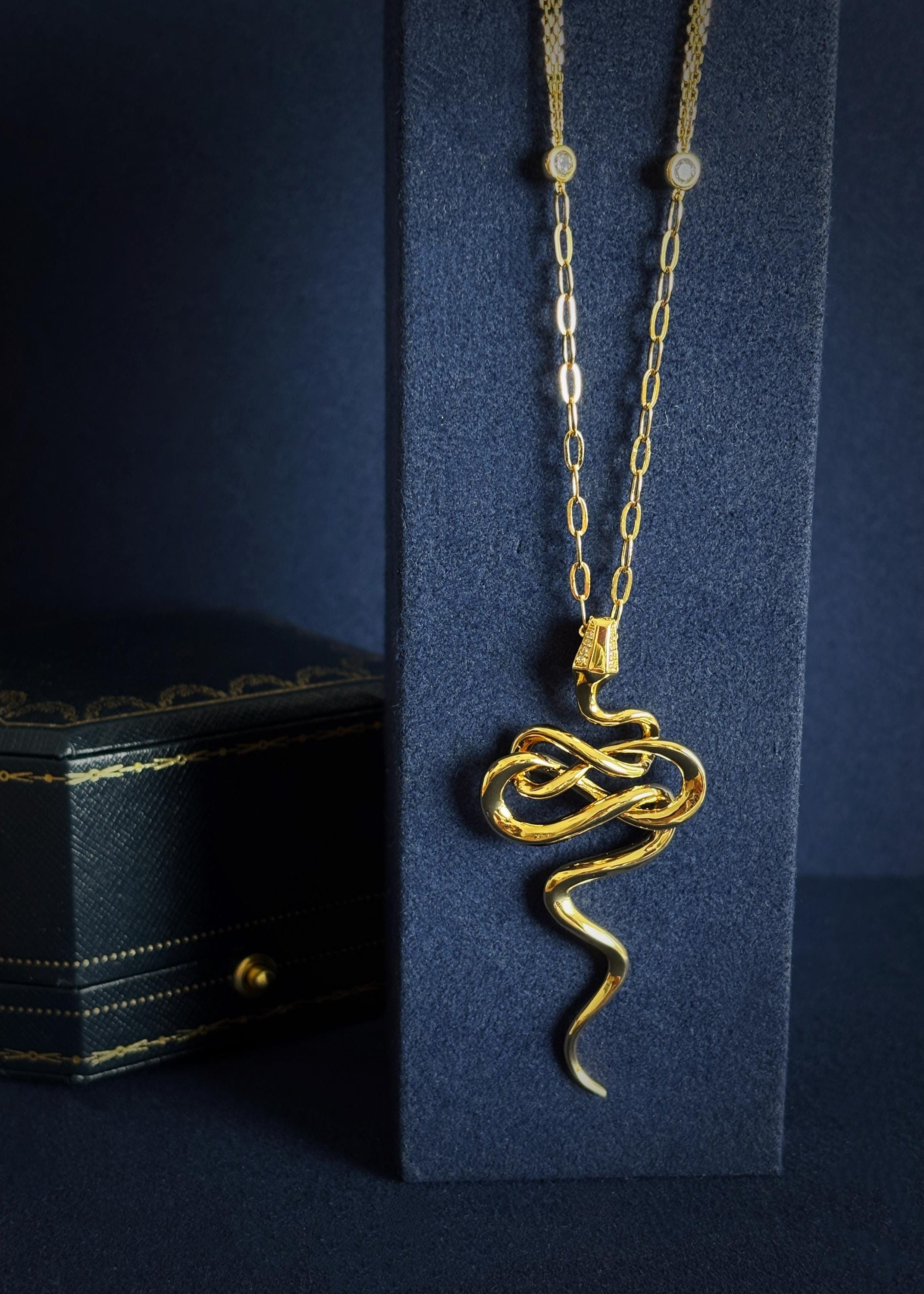 Serpent Curve Pendant Necklace