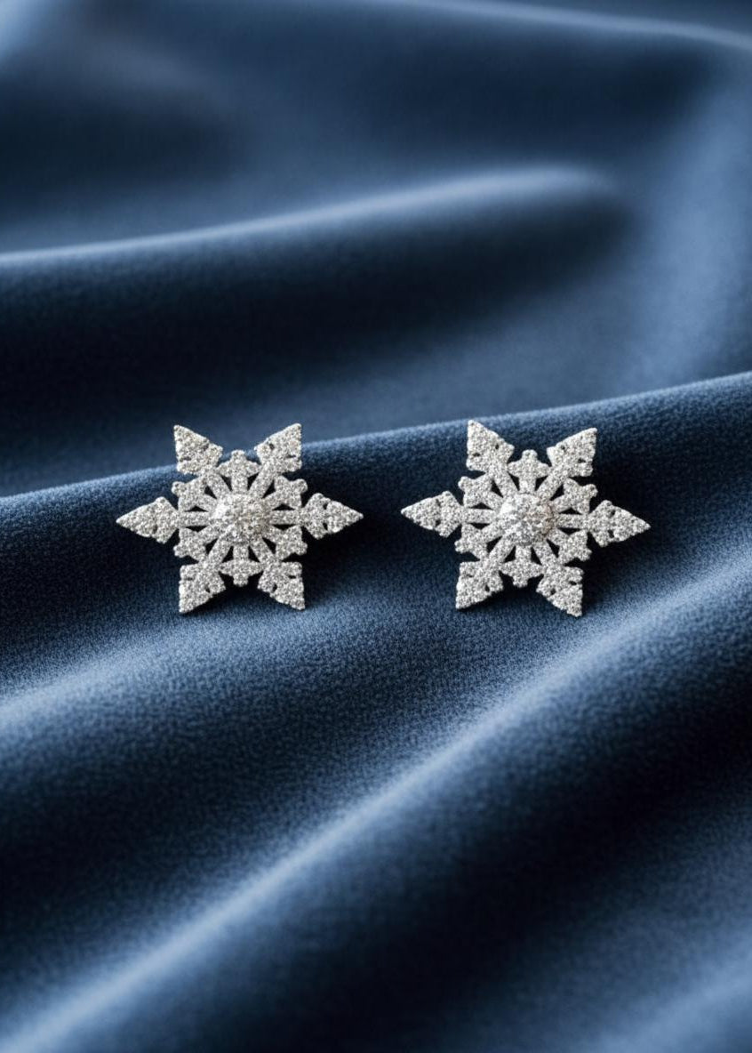 Snowflake Motif Earrings
