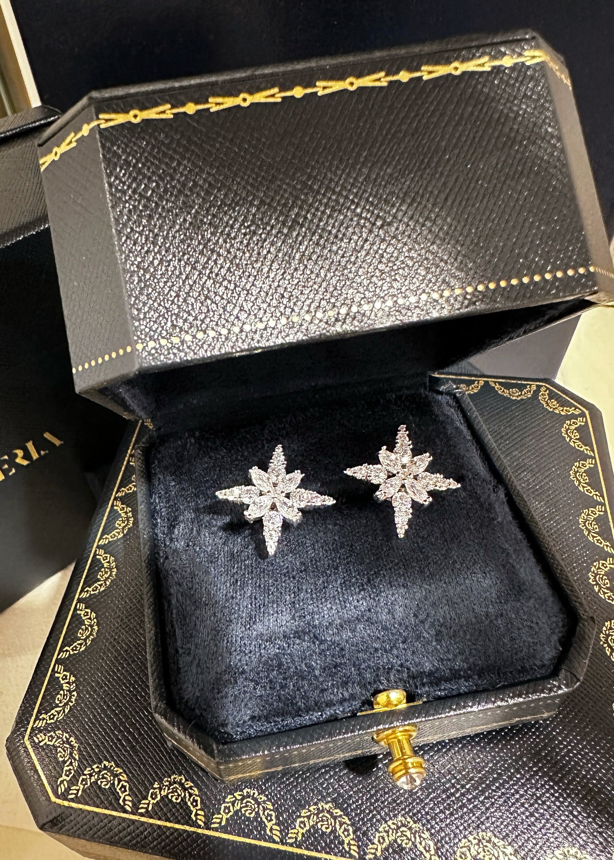 Starburst CZ Stud Earrings