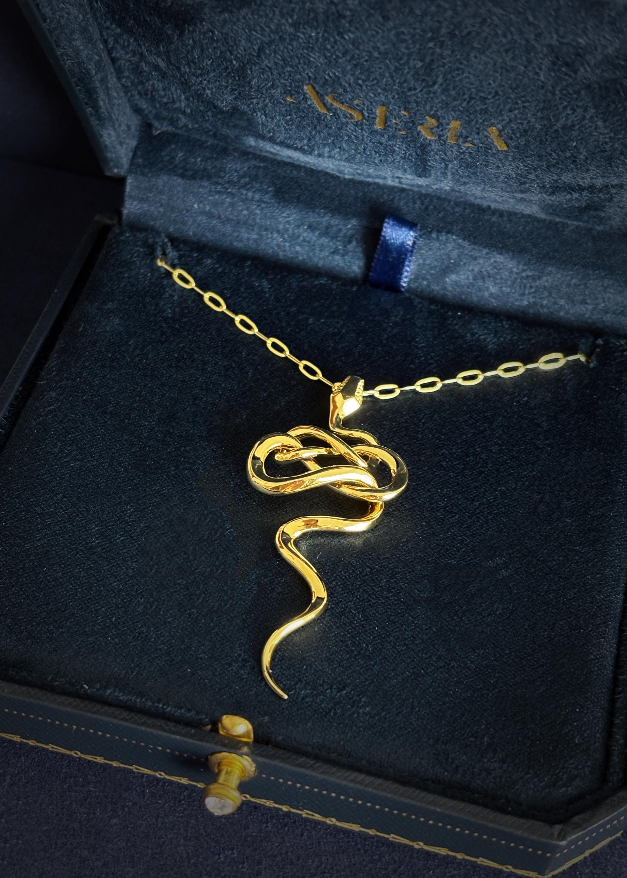 Serpent Curve Pendant Necklace