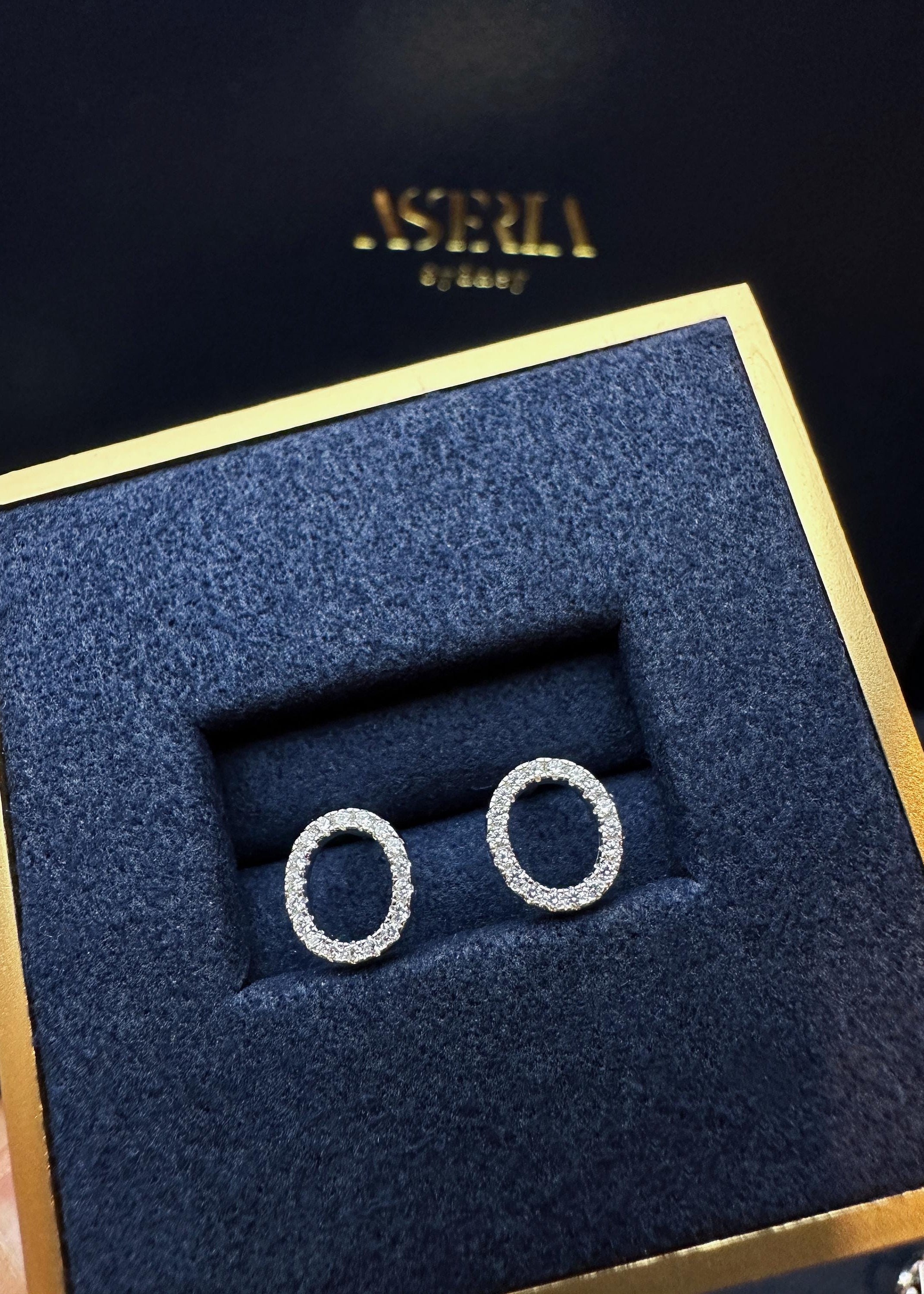 Oval CZ Stud Earrings