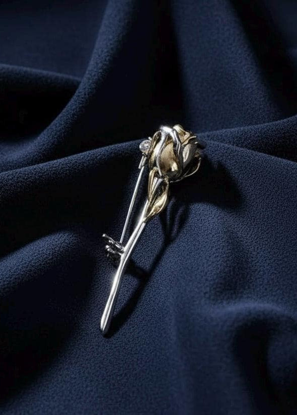 Sculpted Rose Brooch