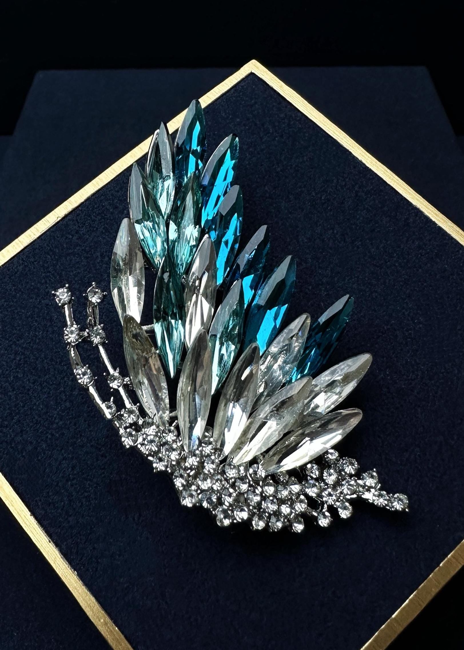 Blue Butterfly Wing Brooch