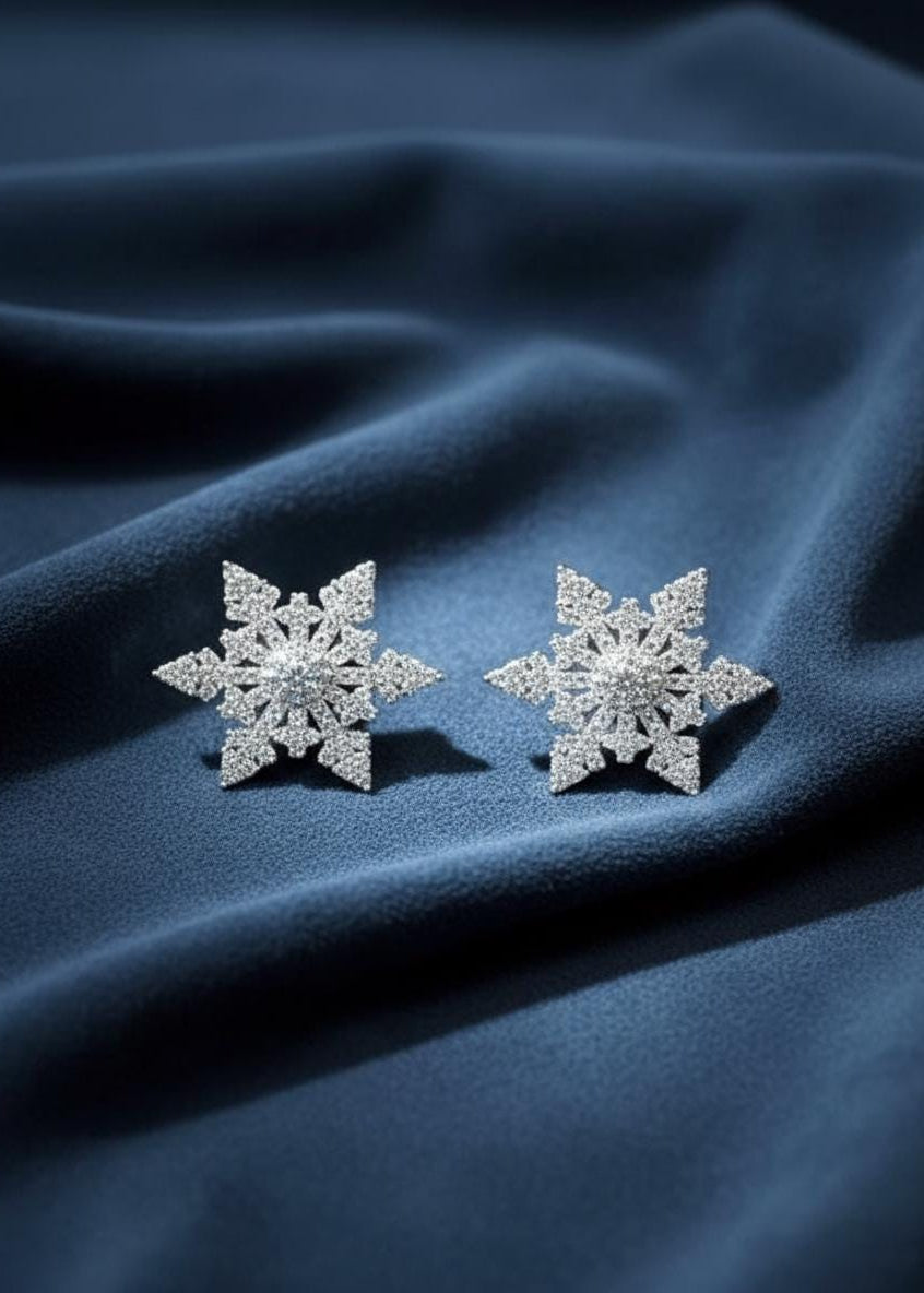 Snowflake Motif Earrings