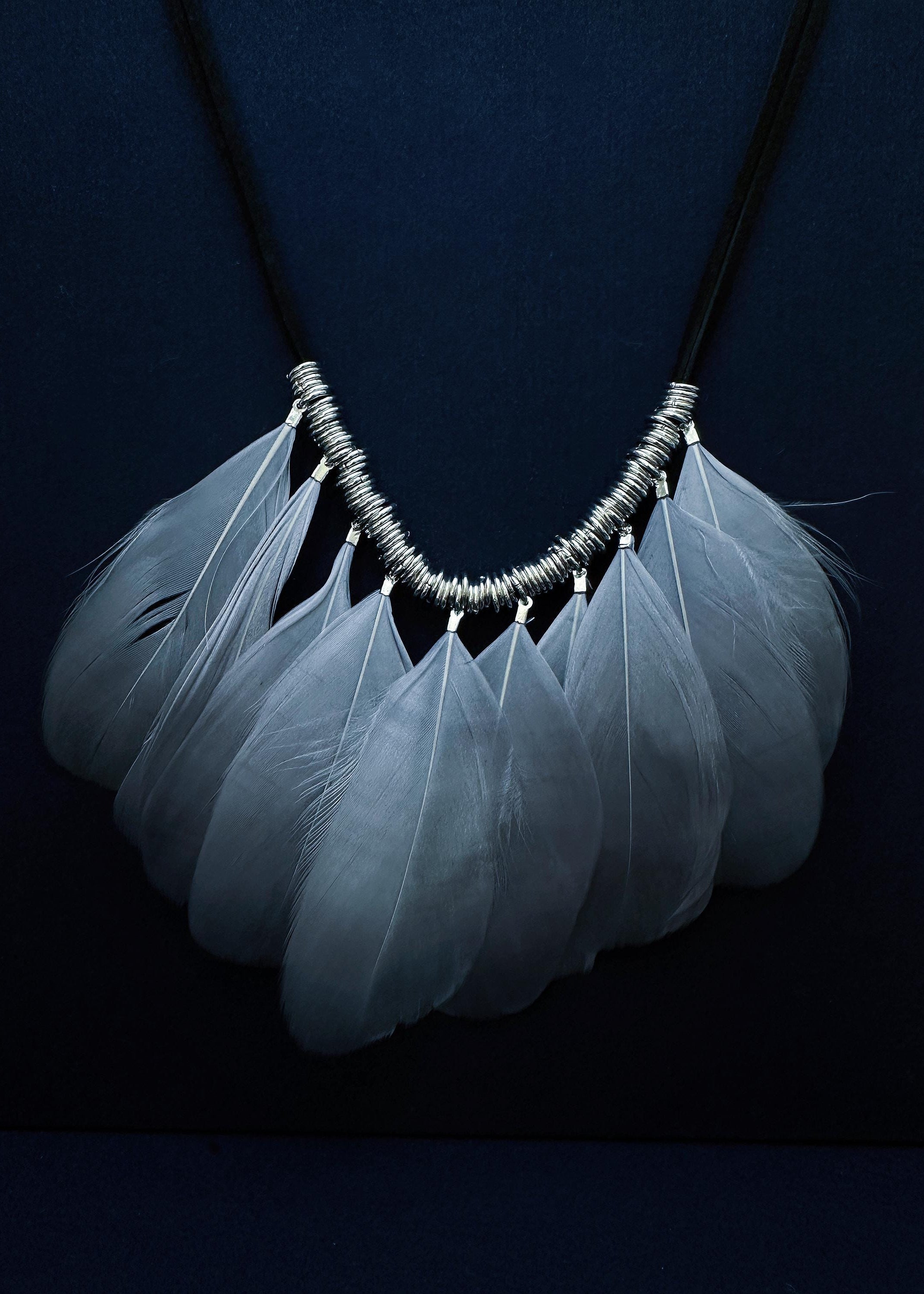Feather Cascade Statement Necklace