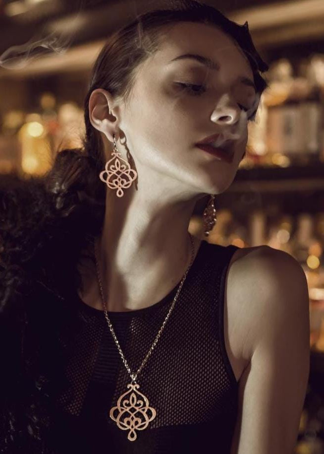 Rose Gold Filigree Earrings