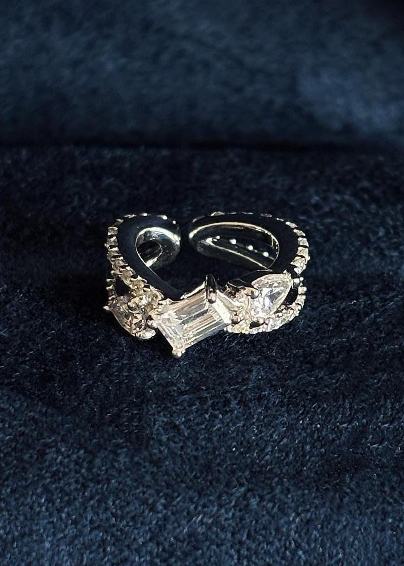 Sterling Silver Crystal Ear Cuff