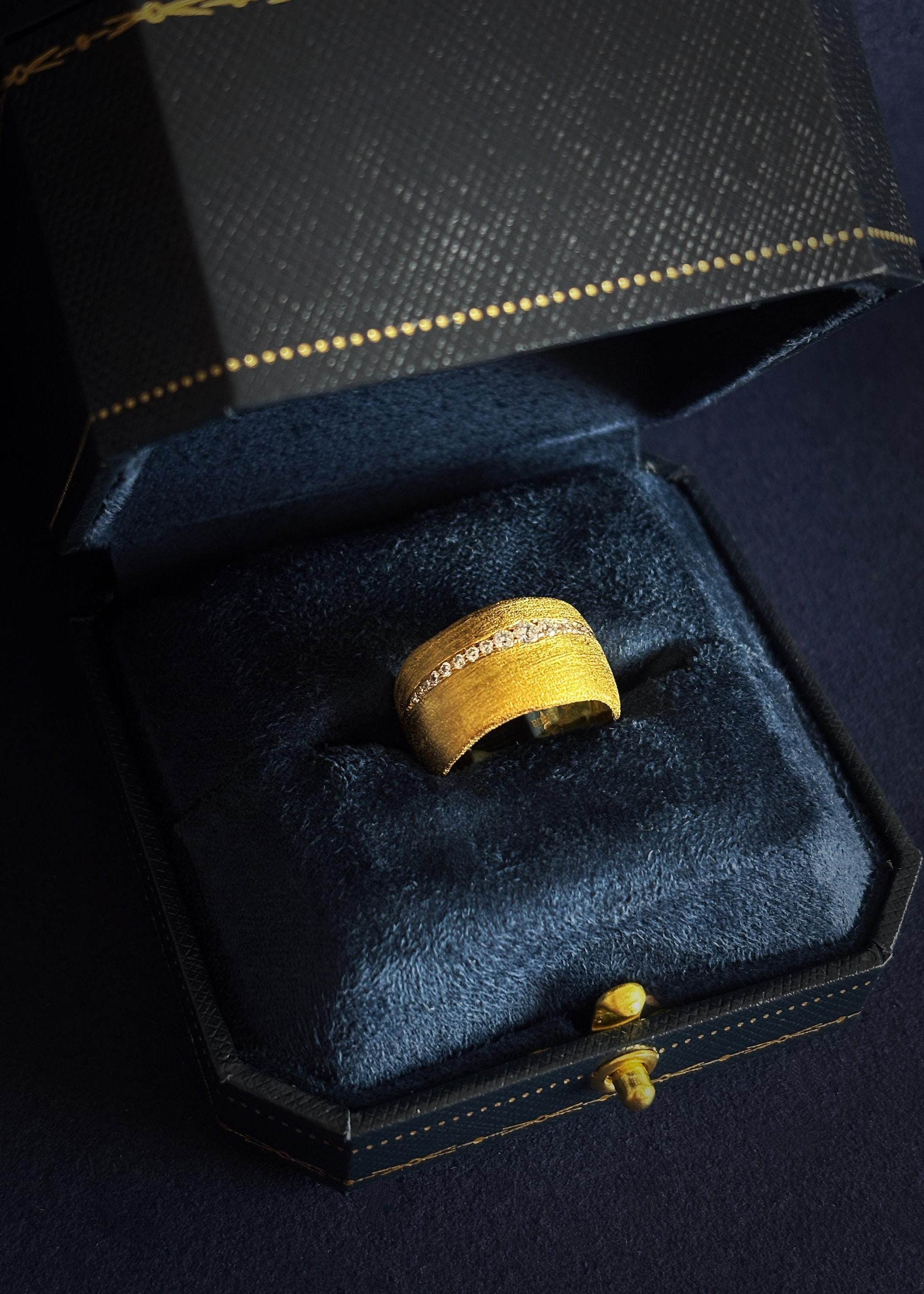 Wide Brushed Band Ring