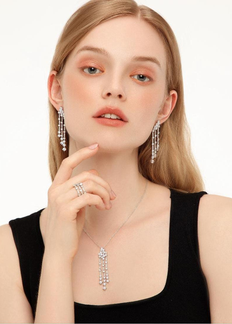 Cascading Drop Pendant Necklace