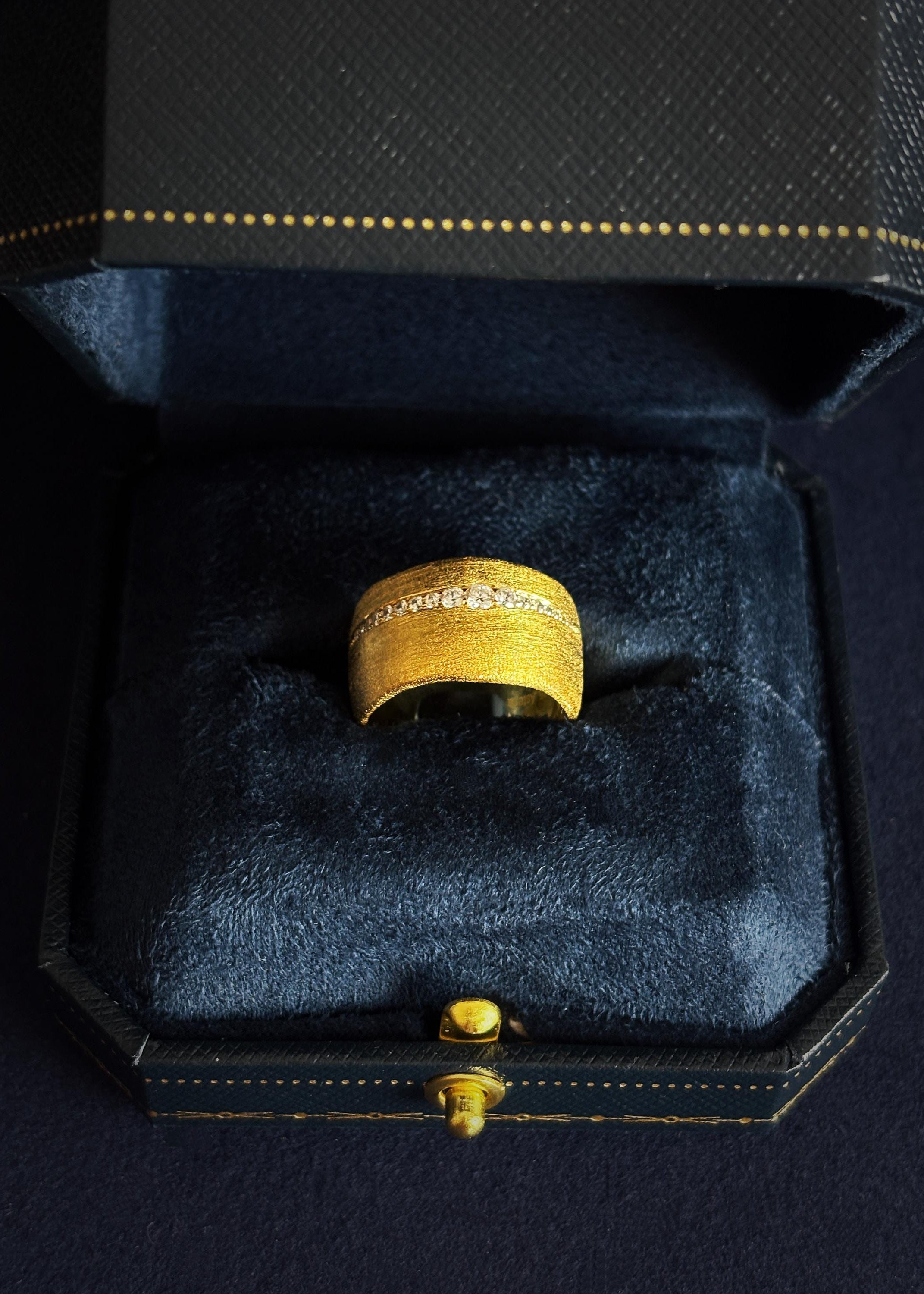 Wide Brushed Band Ring