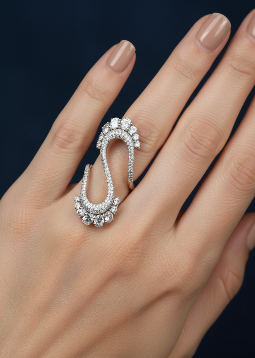 Sculpted Infinity Statement Ring
