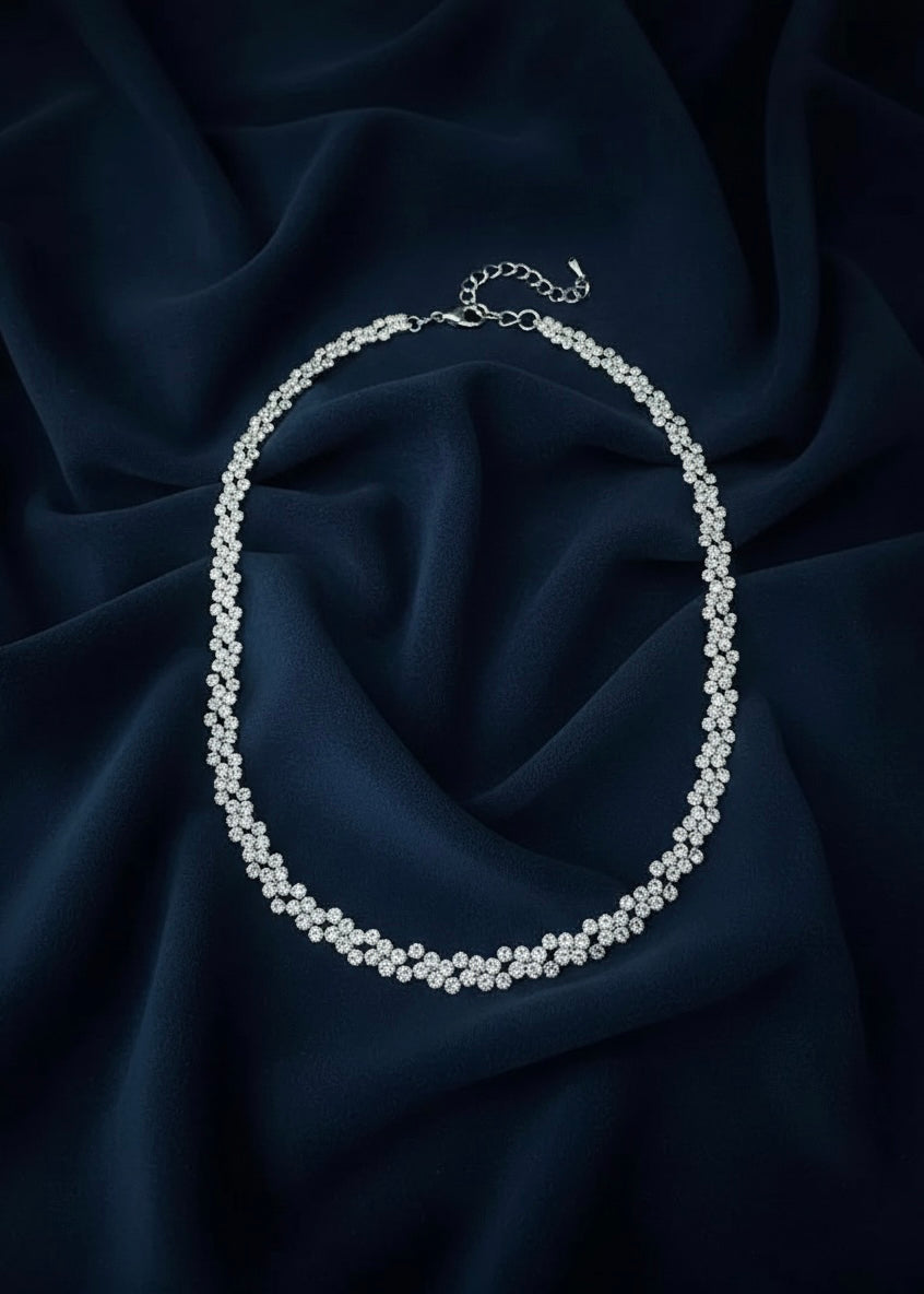 Floral Rhinestone Choker