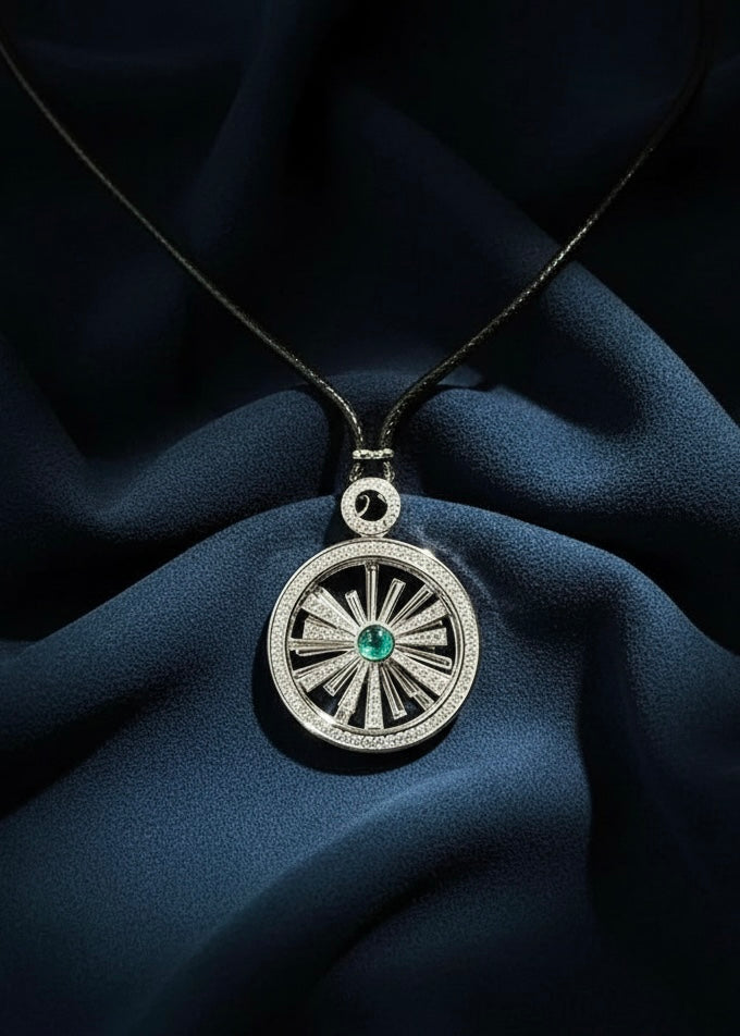 Sunburst Spinning Pendant Necklace