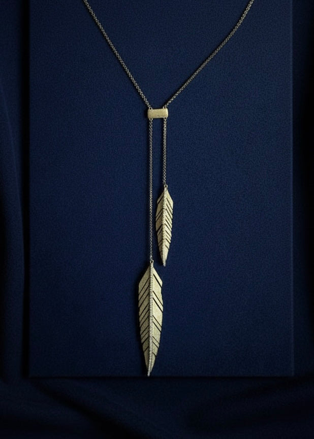 Feather Line Pendant Necklace
